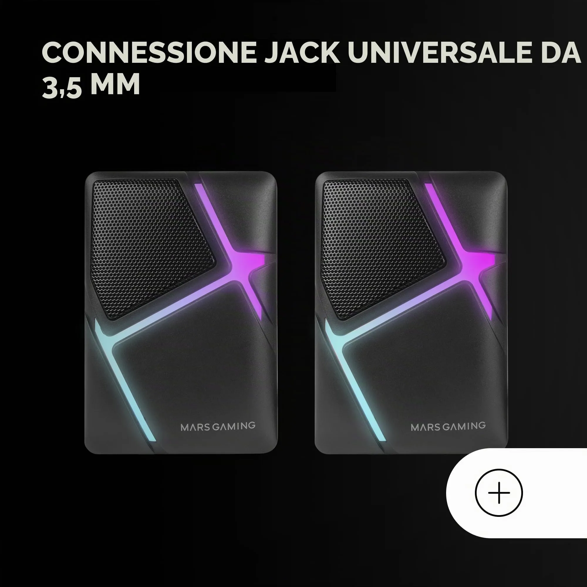 Mars Gaming MS-H Altoparlanti da Gioco RGB, 10W, 3.5mm Jack e USB - immagine 5