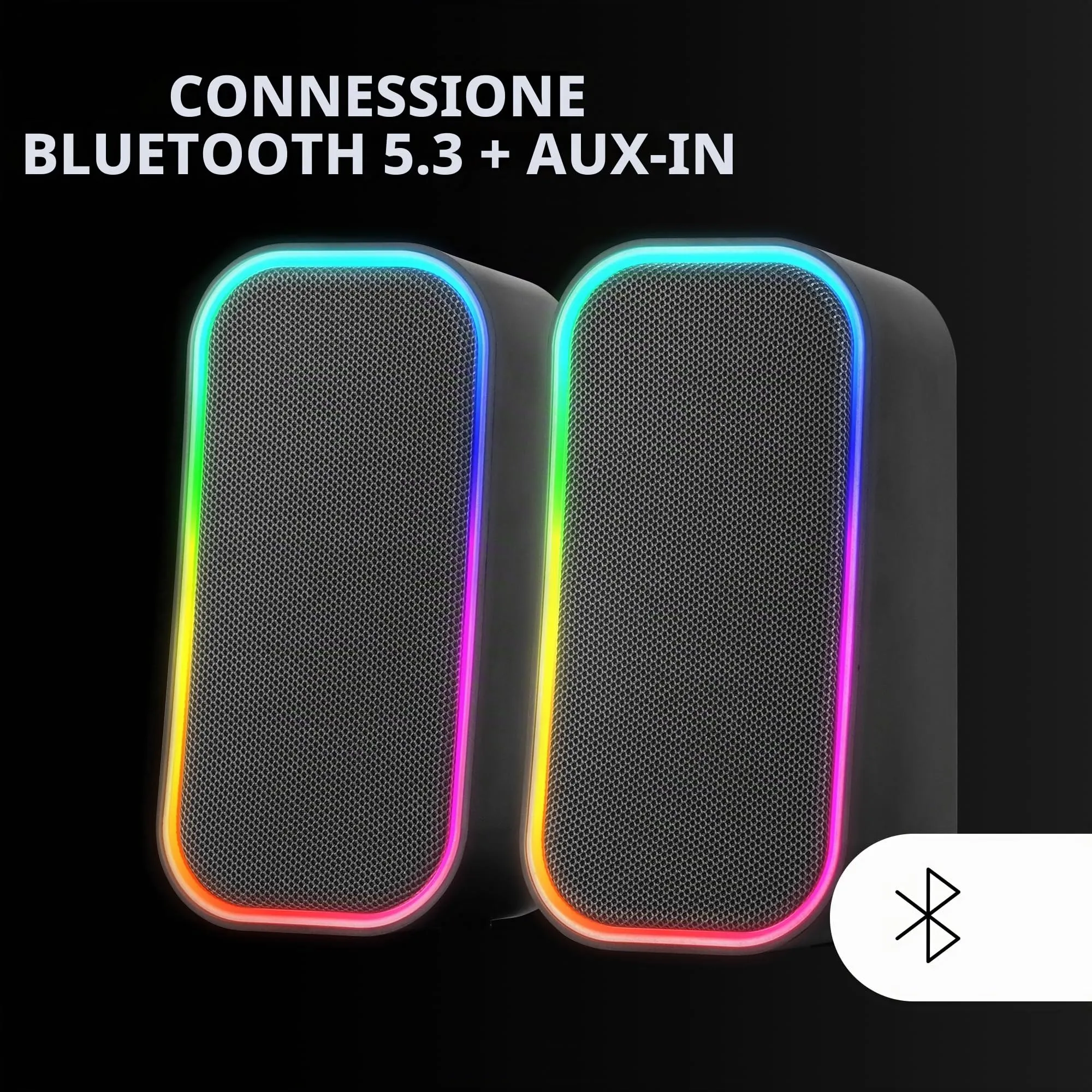 Mars Gaming MS-OM Altoparlanti da Gioco RGB 20W Bluetooth 5.3 e AUX-IN - immagine 4
