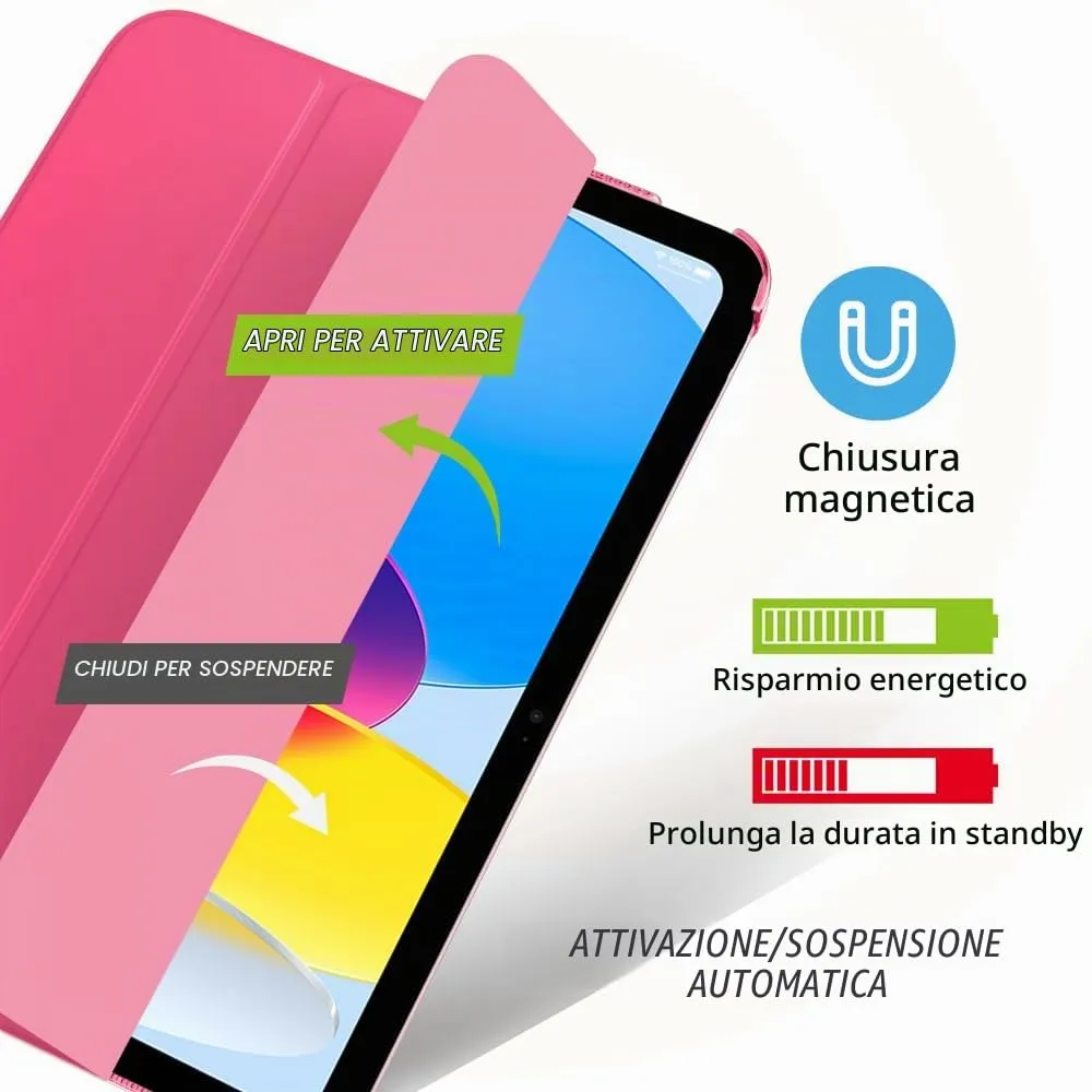 MoKo Custodia per iPad 11a Gen 2025 (A16) e iPad 10a Gen 2022, Rosa Persa - immagine 4