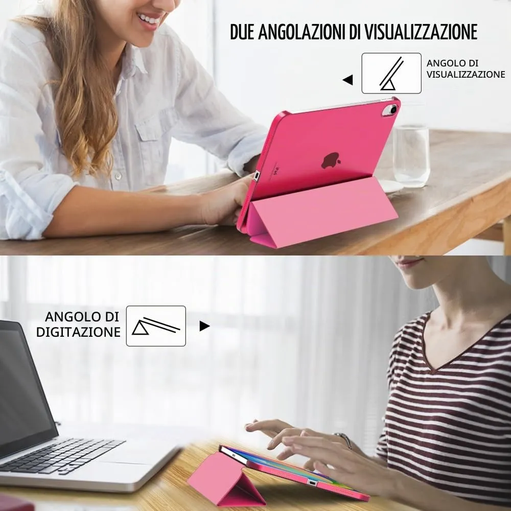 MoKo Custodia per iPad 11a Gen 2025 (A16) e iPad 10a Gen 2022, Rosa Persa - immagine 5