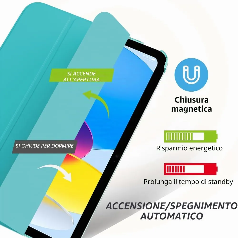 MoKo Custodia per iPad 11a Gen 2025 / iPad 10a Gen 2022, Pagoda Blu - immagine 4