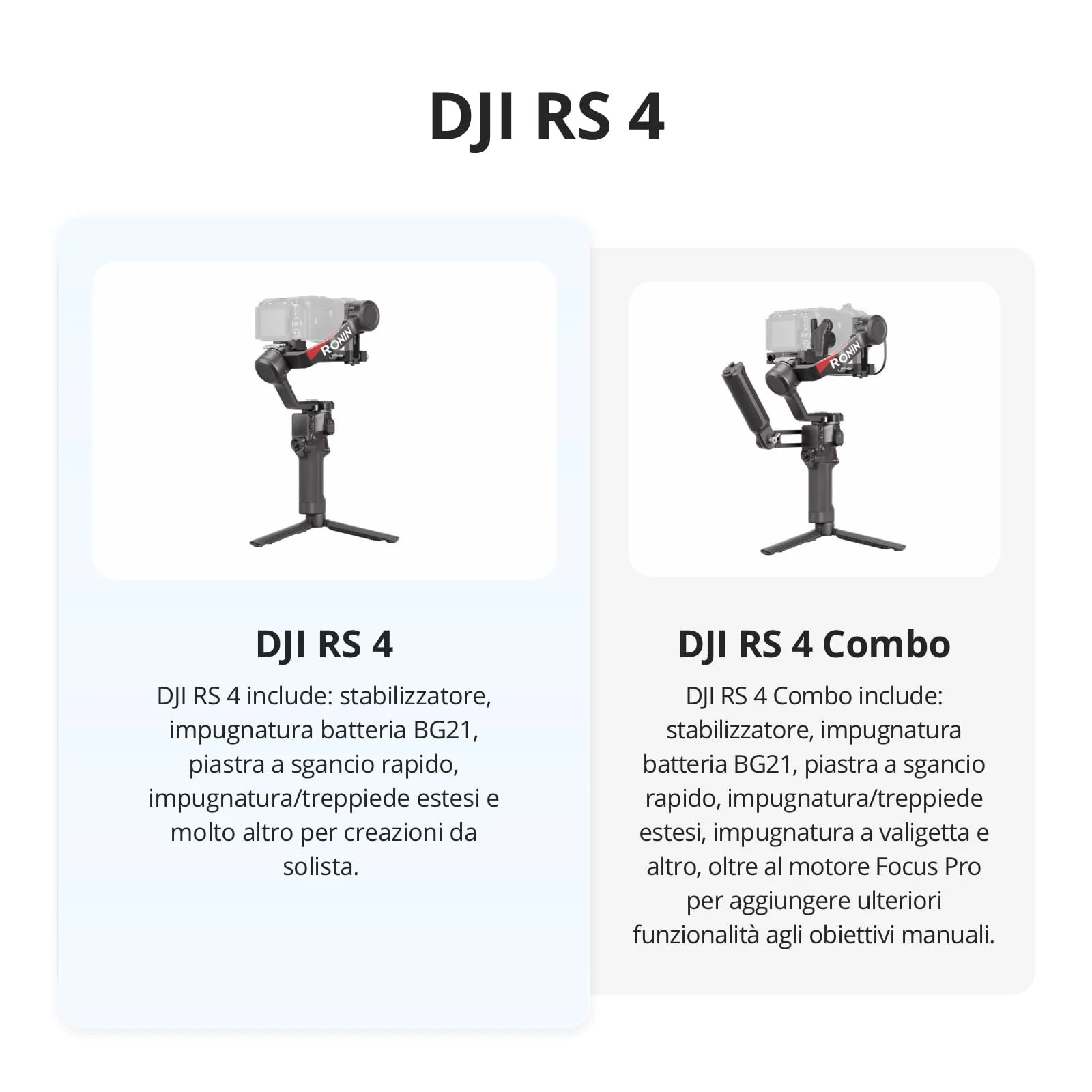 DJI RS 4 Stabilizzatore per fotocamera Canon Sony Nikon Fujifilm - immagine 2
