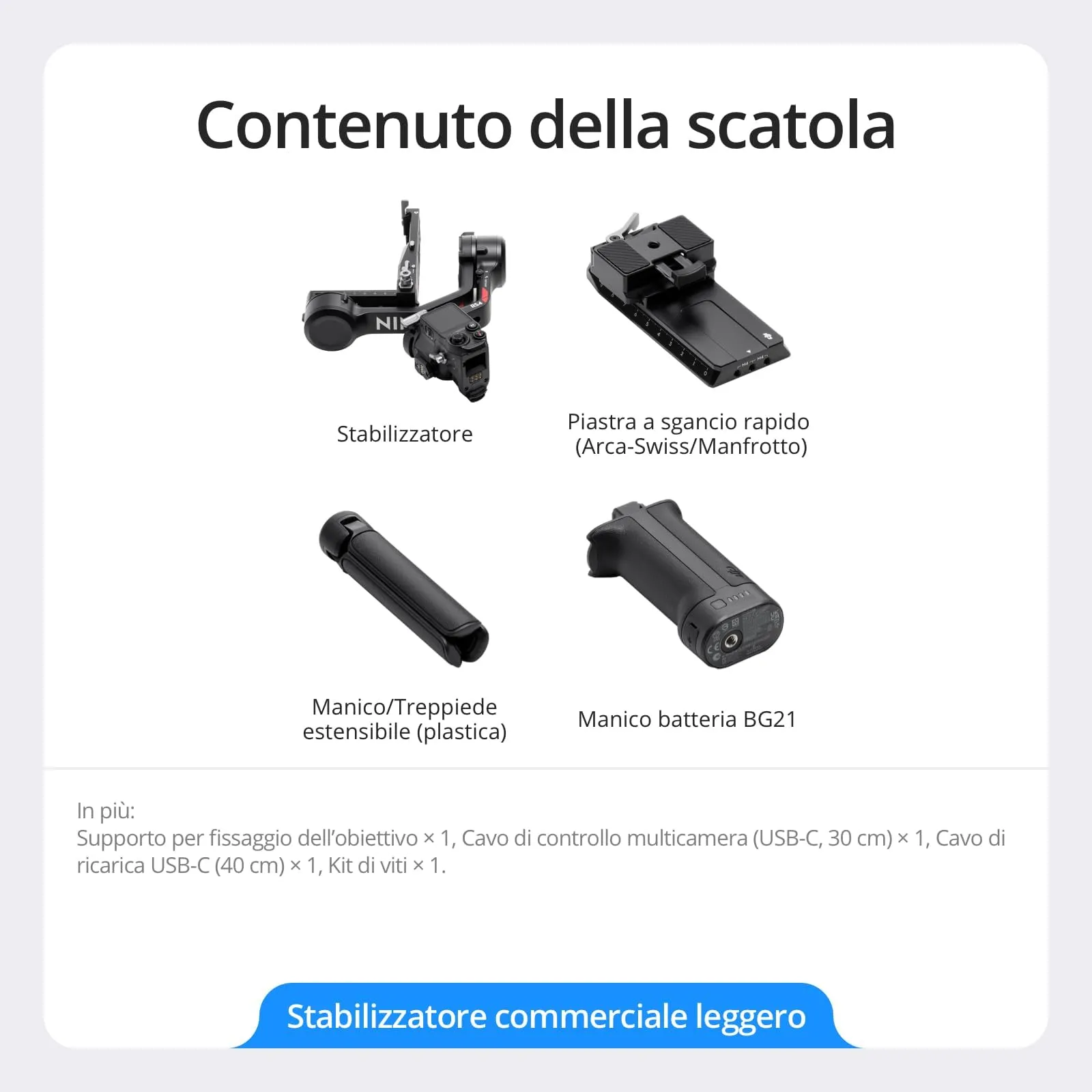 DJI RS 4 Stabilizzatore per fotocamera Canon Sony Nikon Fujifilm - immagine 7