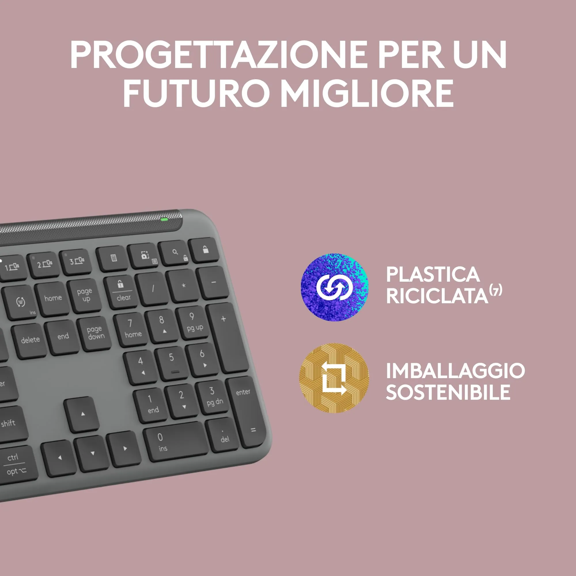 Logitech Signature Slim K950 Wireless Keyboard, Graphite, ITA QWERTY - immagine 11