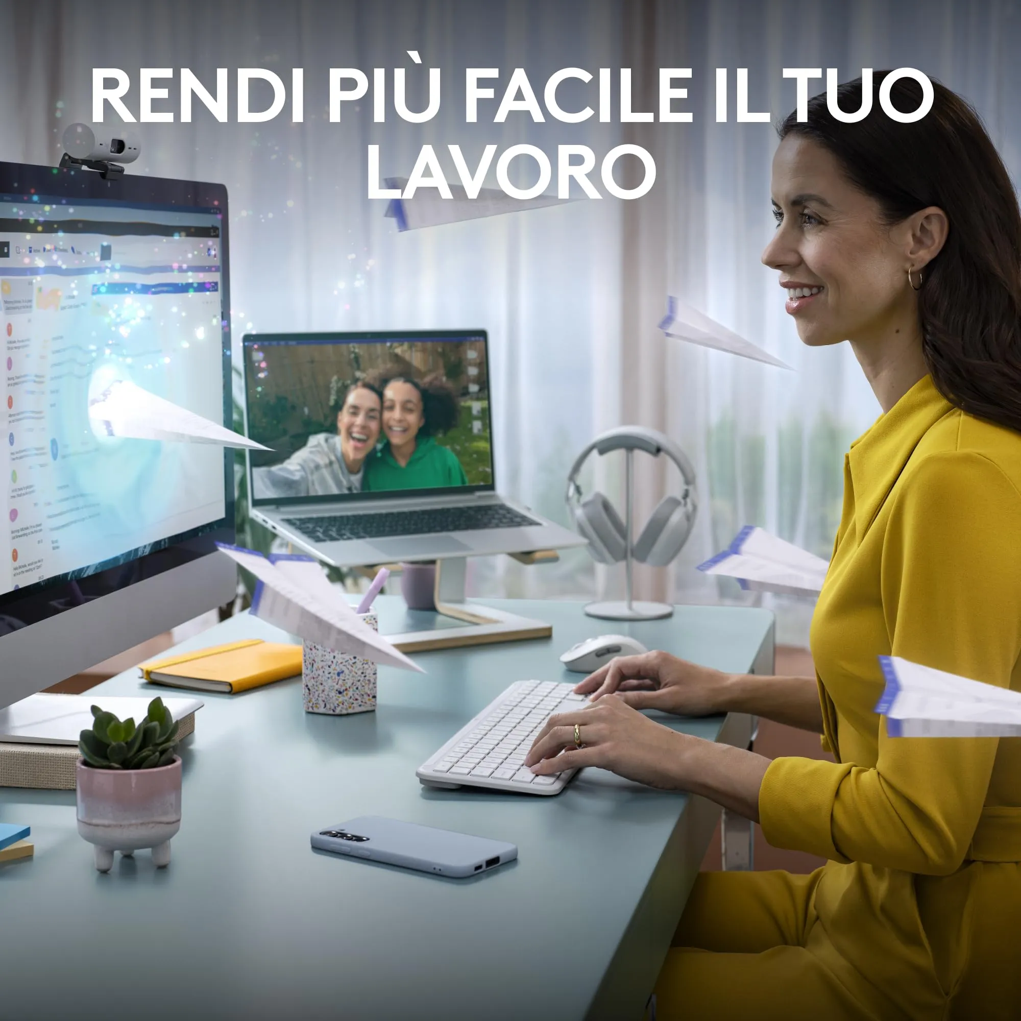 Logitech MK950 Signature Slim Wireless Keyboard and Mouse Kit - ITA QWERTY - immagine 2