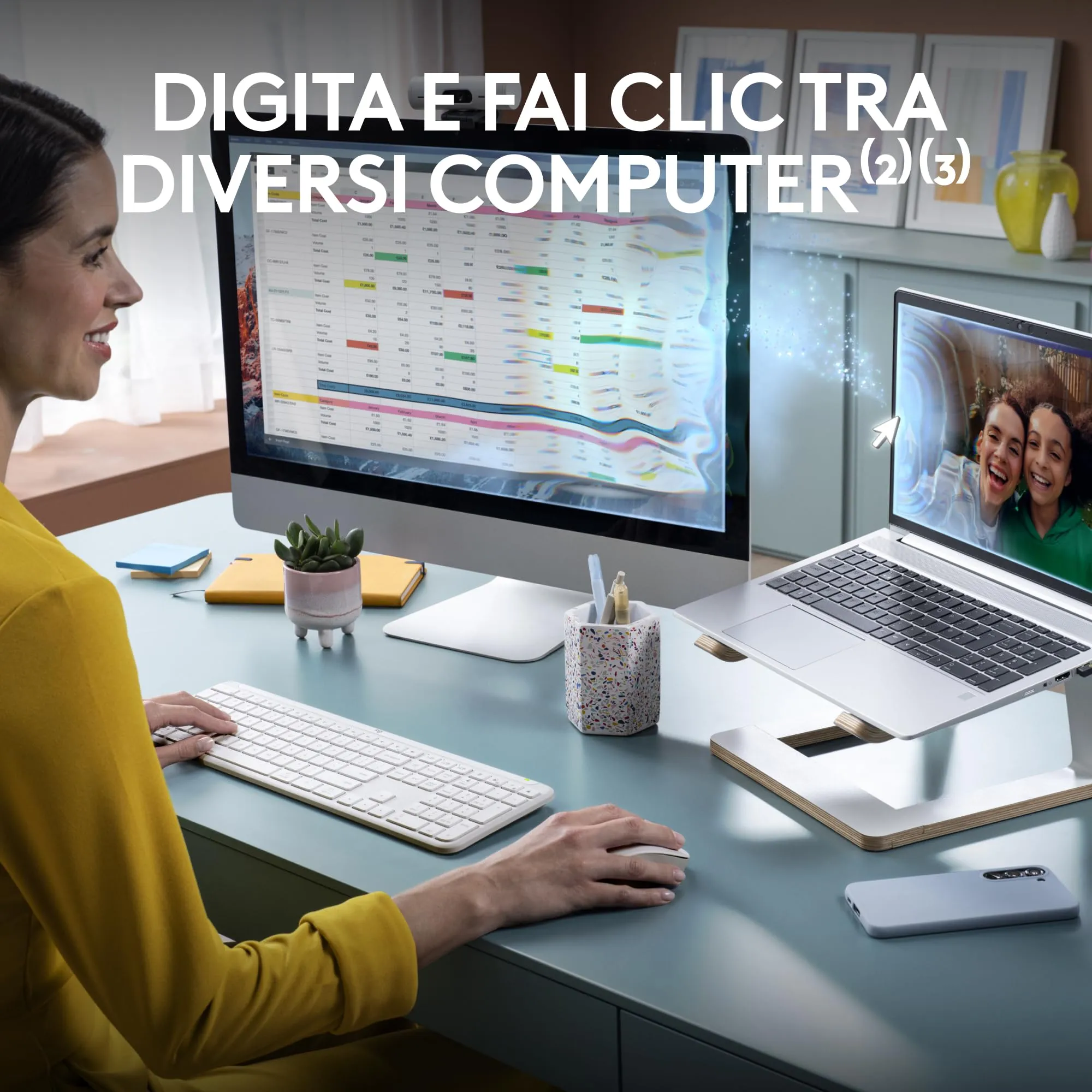 Logitech MK950 Signature Slim Wireless Keyboard and Mouse Kit - ITA QWERTY - immagine 3