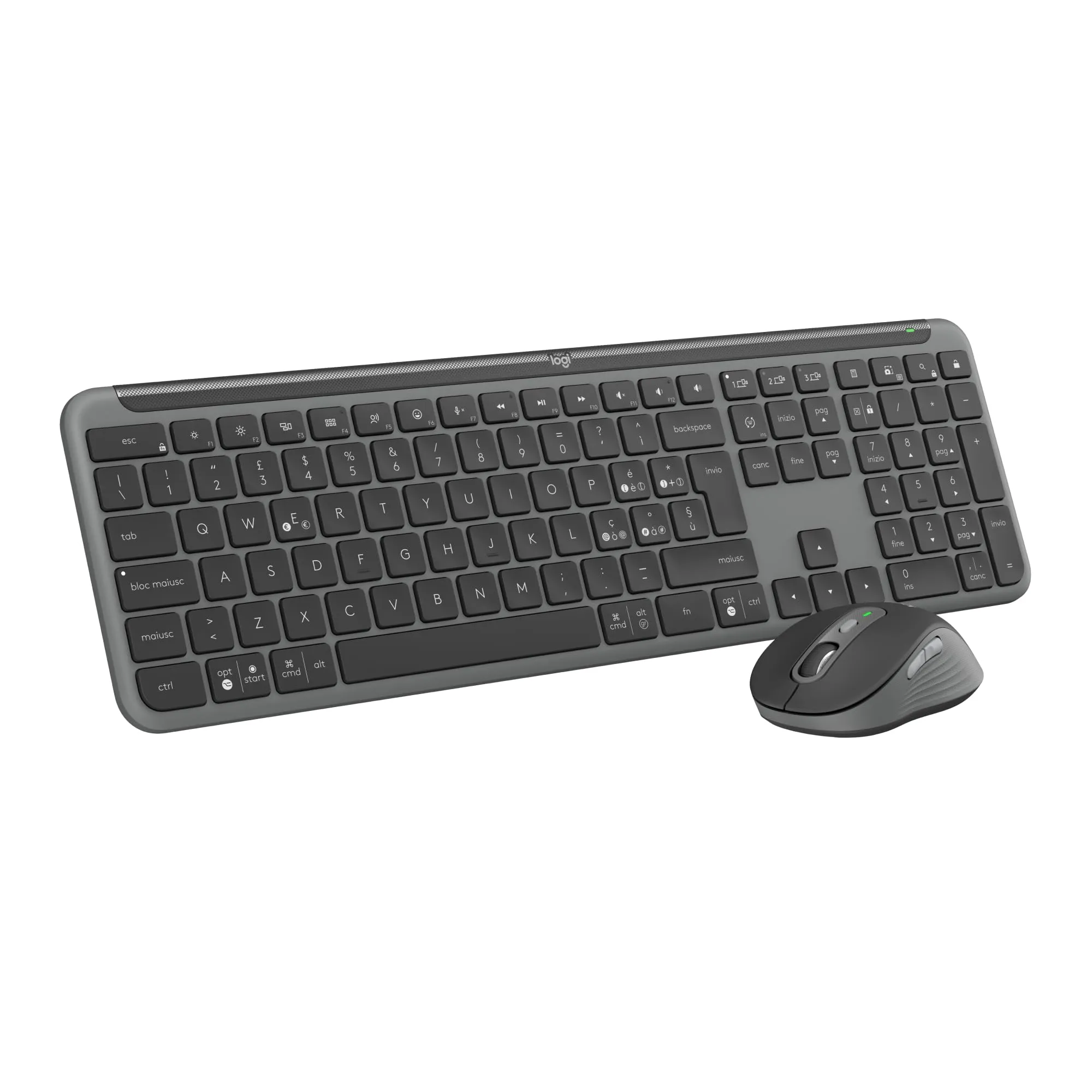 Logitech MK950 Signature Slim Wireless Keyboard and Mouse Kit - ITA QWERTY - immagine 1