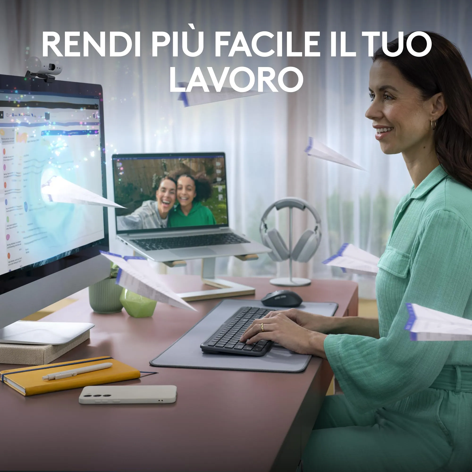 Logitech MK950 Signature Slim Wireless Keyboard and Mouse Kit - ITA QWERTY - immagine 2