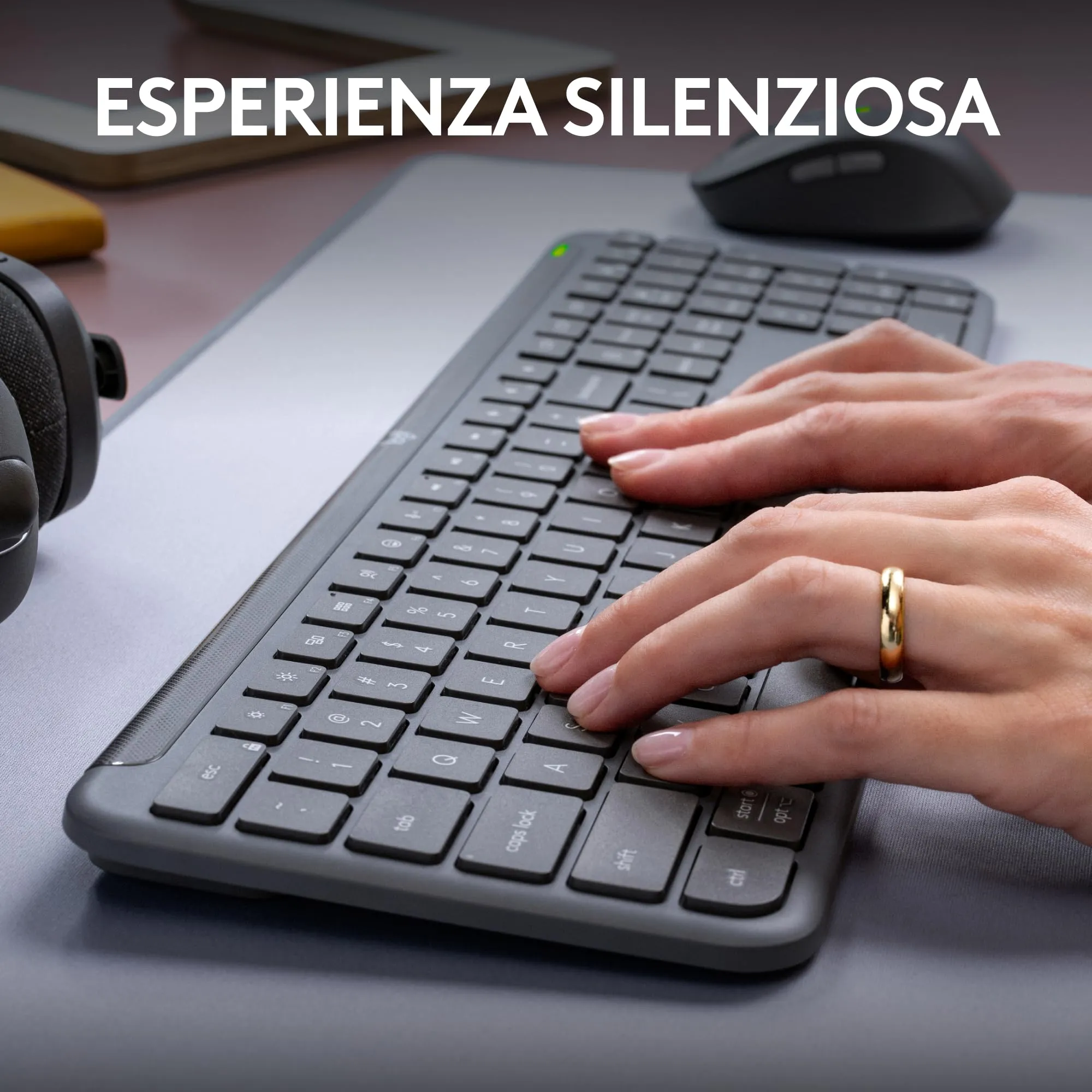 Logitech MK950 Signature Slim Wireless Keyboard and Mouse Kit - ITA QWERTY - immagine 7