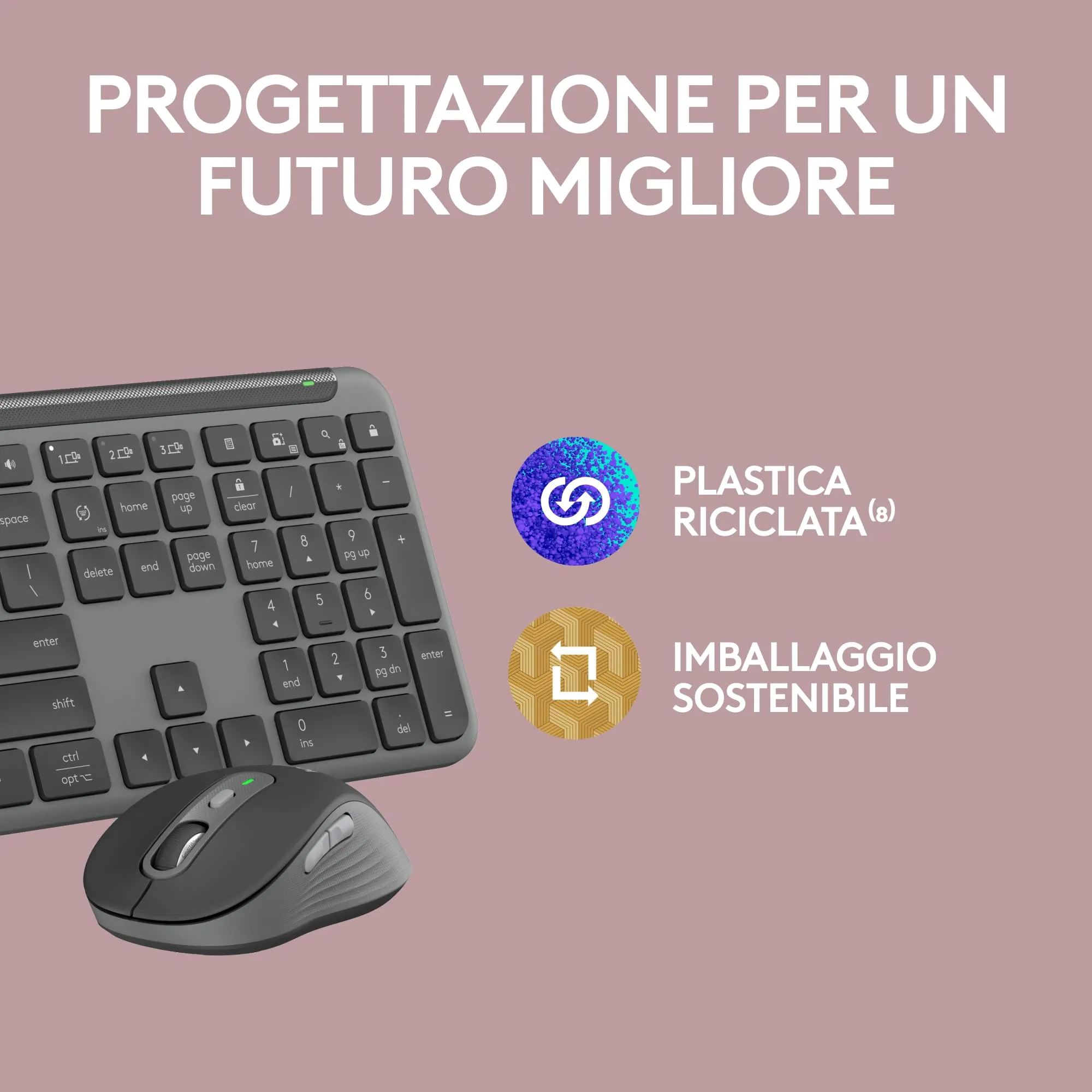 Logitech MK950 Signature Slim Wireless Keyboard and Mouse Kit - ITA QWERTY - immagine 12