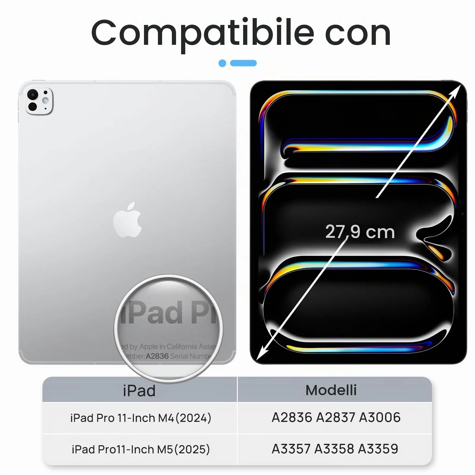 Gerutek Pellicola Protettiva in Vetro Temperato per iPad Pro 11'' M5/M4 (2025/2024), 2 Pezzi - immagine 2