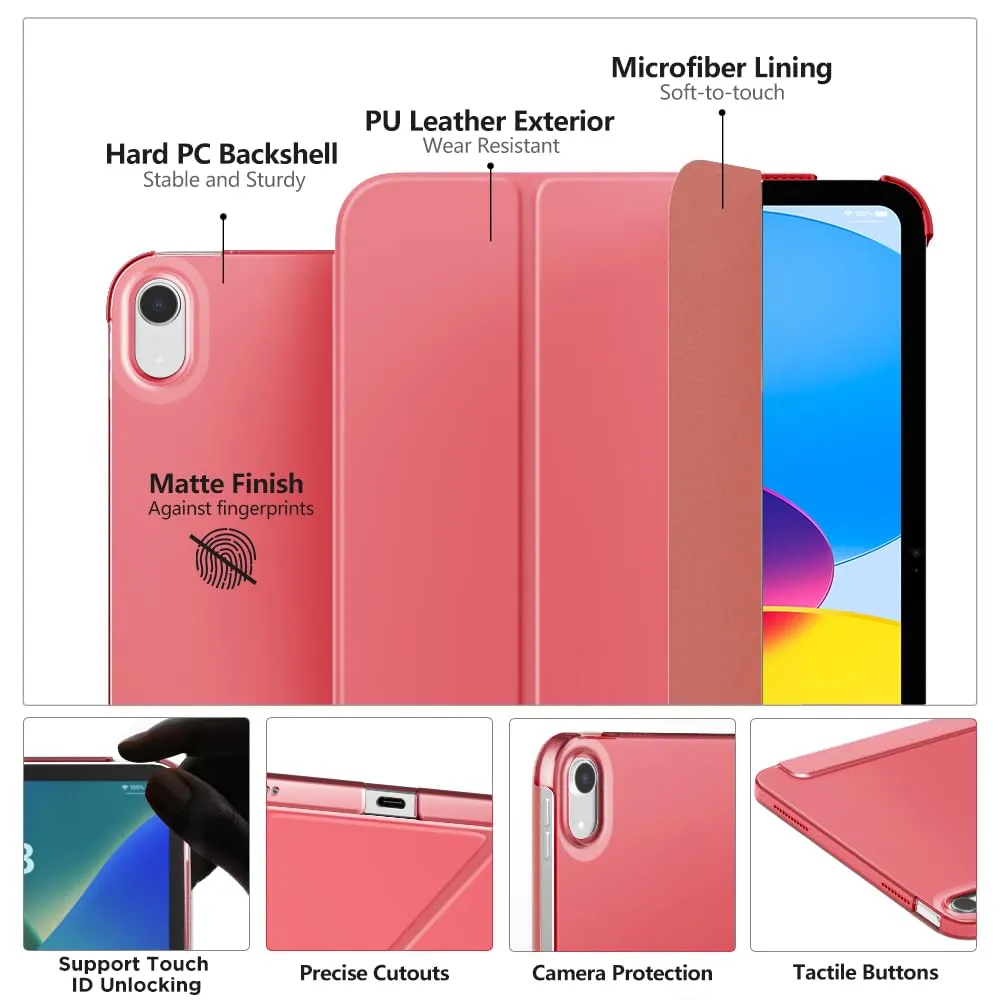 MoKo Custodia per iPad 11a Gen 2025 / iPad 10a Gen 2022, Colore Guava - immagine 3