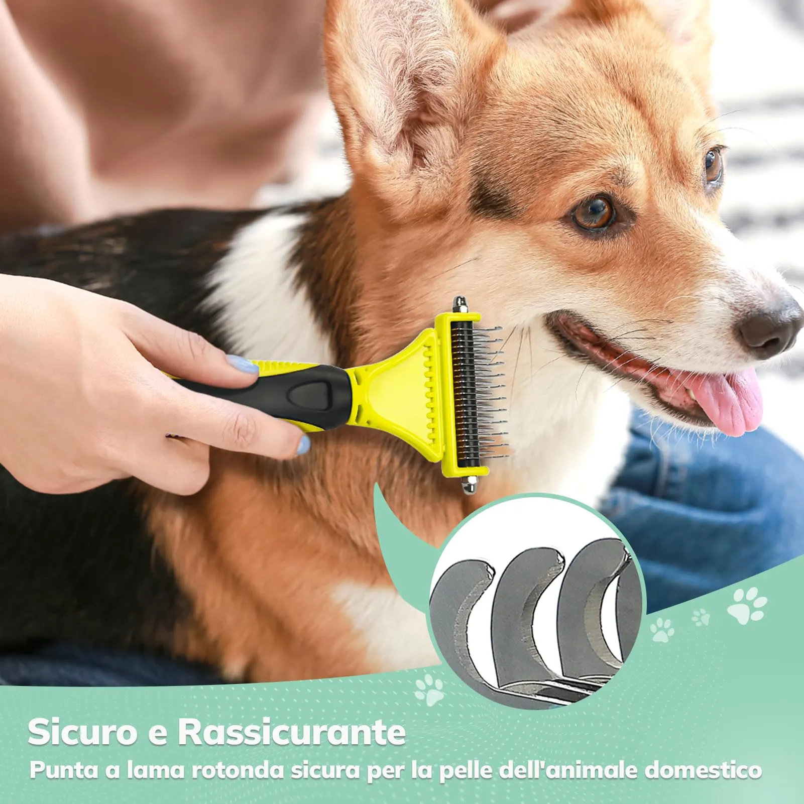 Morpilot Spazzola Doppia Faccia per Cani e Gatti, Cardatore per Rimozione Pelo e Toelettatura - immagine 2