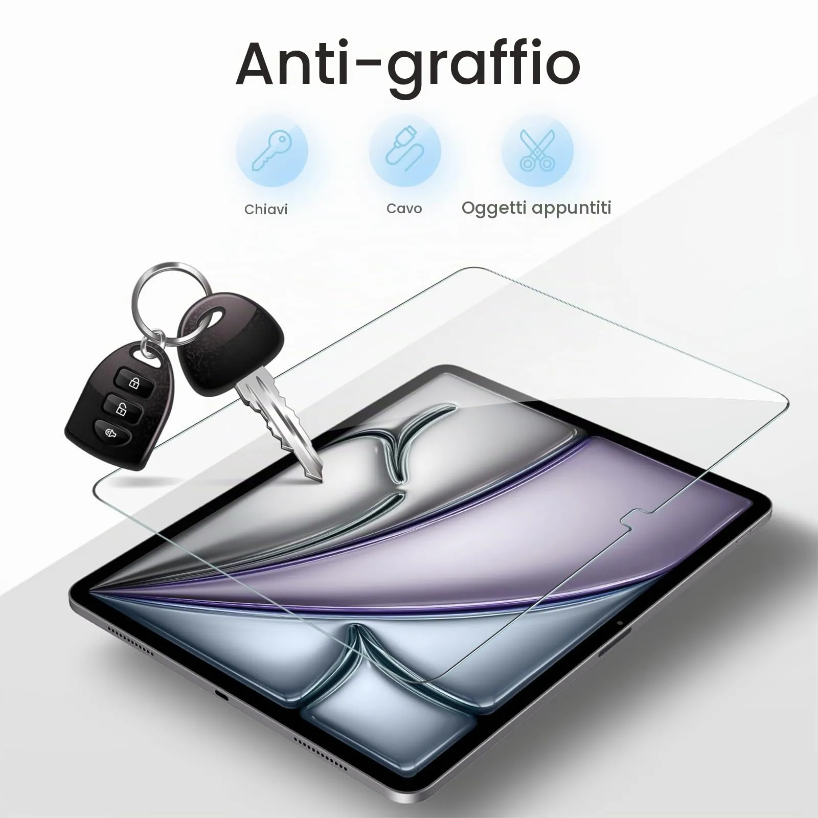Gerutek Pellicola Protettiva in Vetro Temperato per iPad Air 13'' M4/M3/M2 e iPad Pro 13'' M4, 2 Pezzi - immagine 4