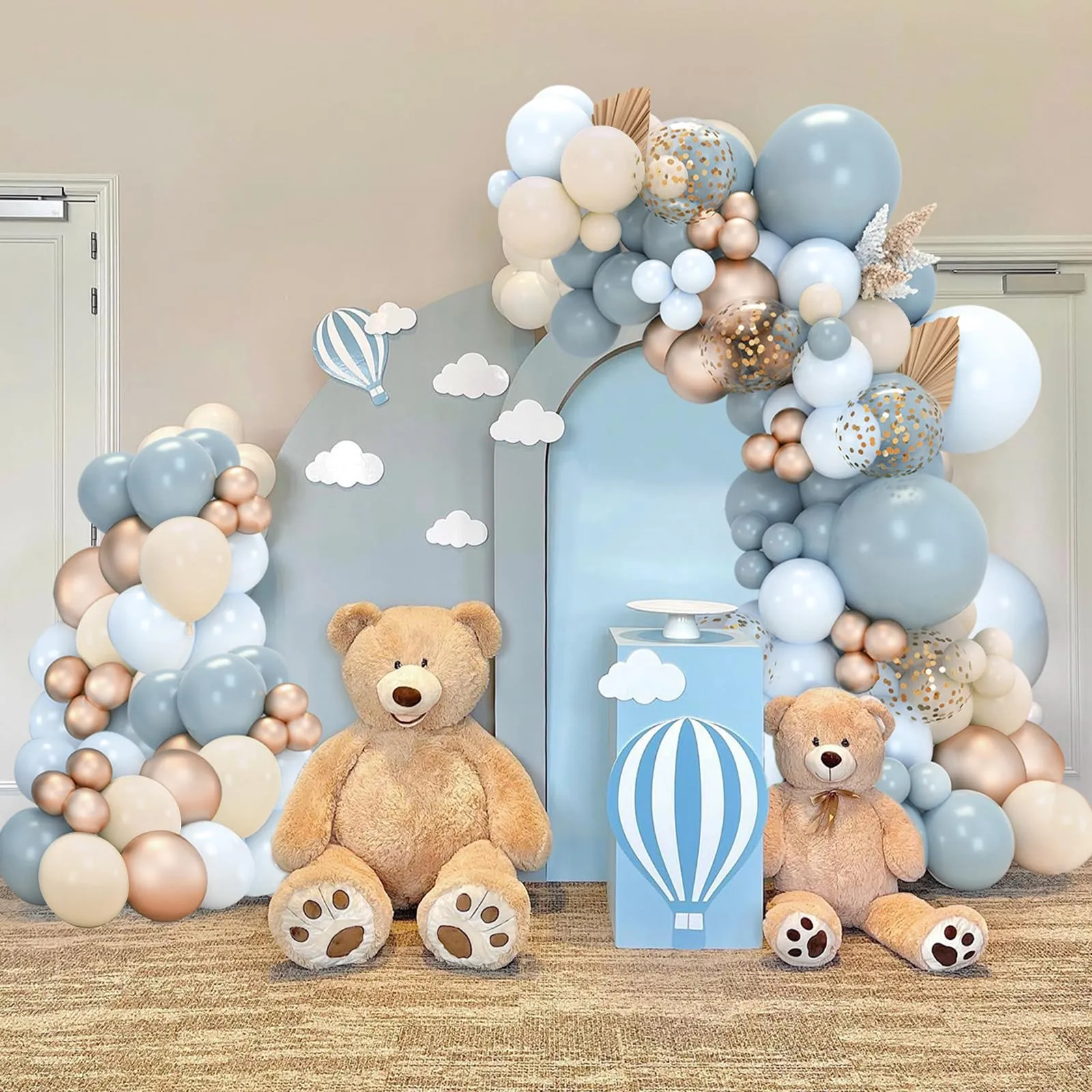 Netnology Kit Arco Palloncini Blu Oro e Beige, 106 Pezzi - immagine 7