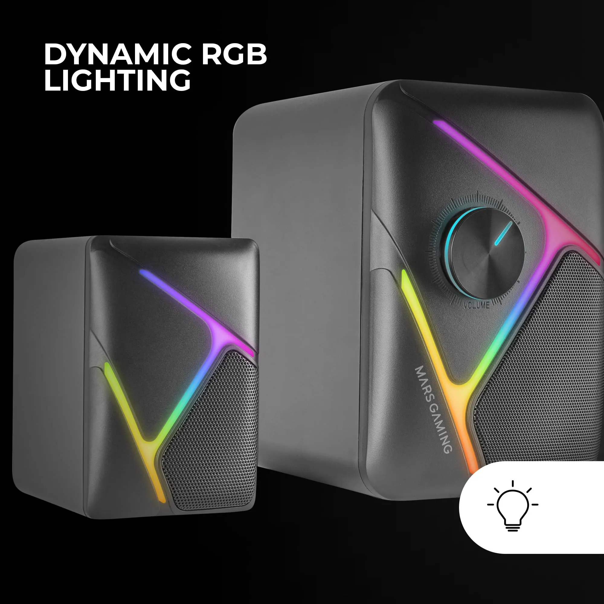 Mars Gaming MS-H21 Altoparlanti da Gioco 10W con Subwoofer, RGB, Jack 3.5mm e USB - immagine 4