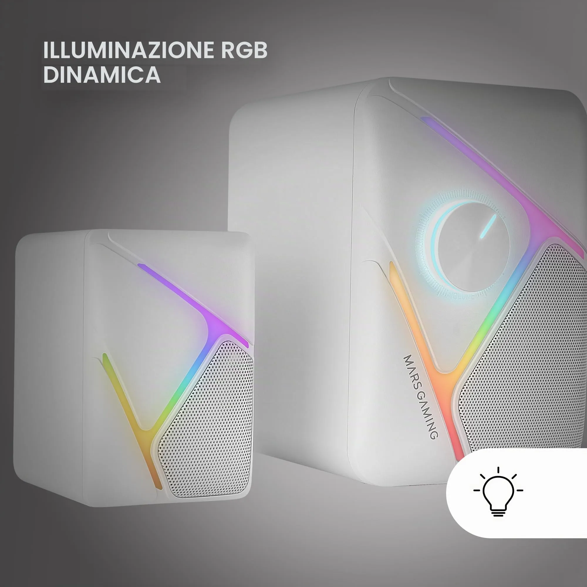 Mars Gaming MS-H21 Altoparlanti da Gioco 10W con Subwoofer, RGB, Jack 3.5mm e USB - immagine 4