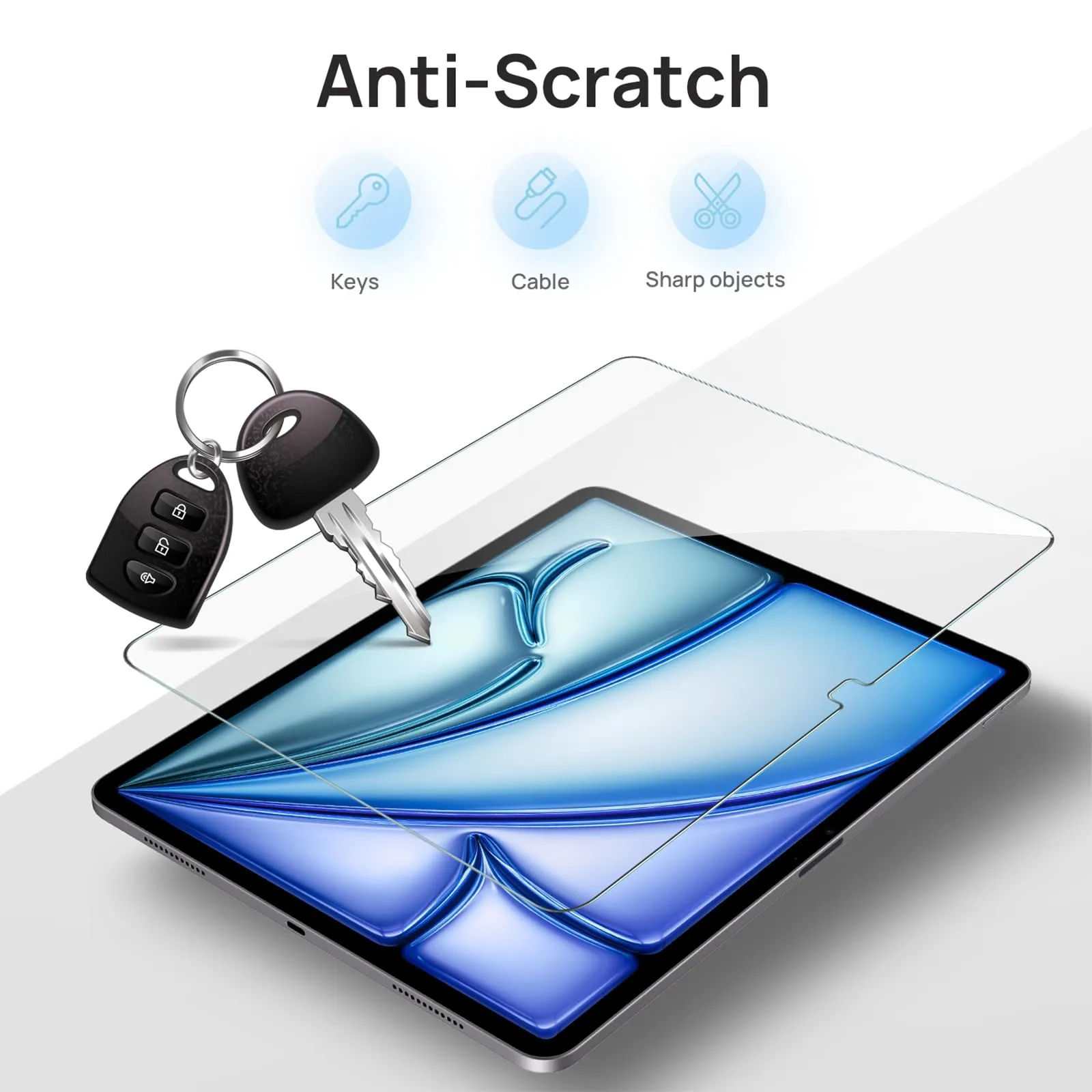 Gerutek Pellicola Protettiva in Vetro Temperato per iPad Air 11'' (M4/M3/M2), 2 Pezzi - immagine 4