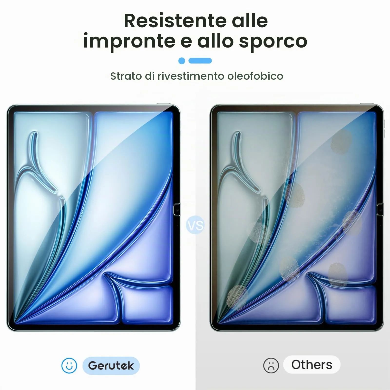 Gerutek Pellicola Protettiva in Vetro Temperato per iPad Air 11'' (M4/M3/M2), 2 Pezzi - immagine 6