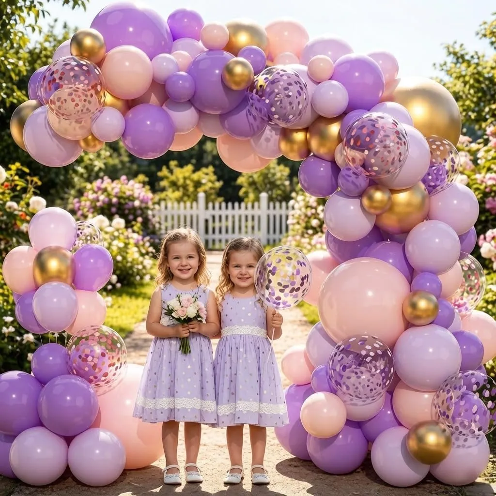 Netnology Kit Arco Palloncini Viola Rosa, 110 Pezzi - immagine 5
