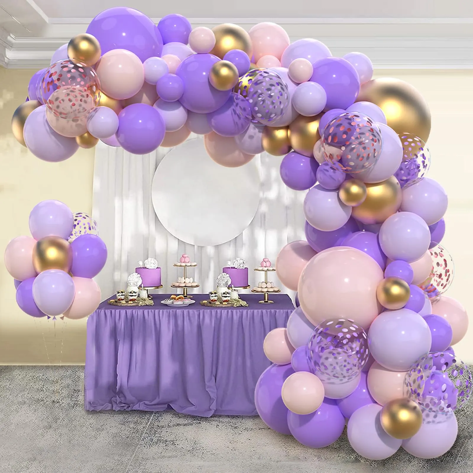 Netnology Kit Arco Palloncini Viola Rosa, 110 Pezzi - immagine 6