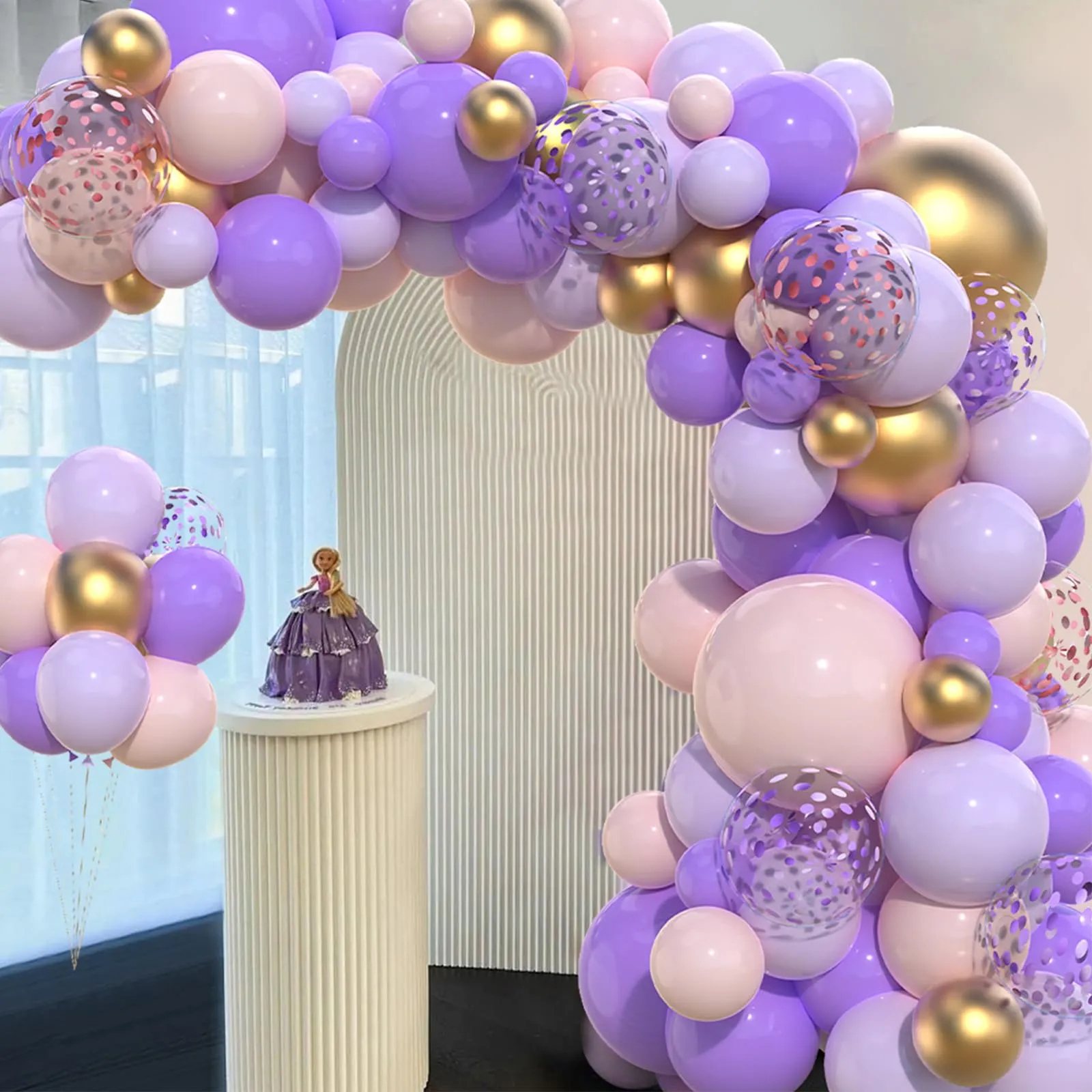 Netnology Kit Arco Palloncini Viola Rosa, 110 Pezzi - immagine 8