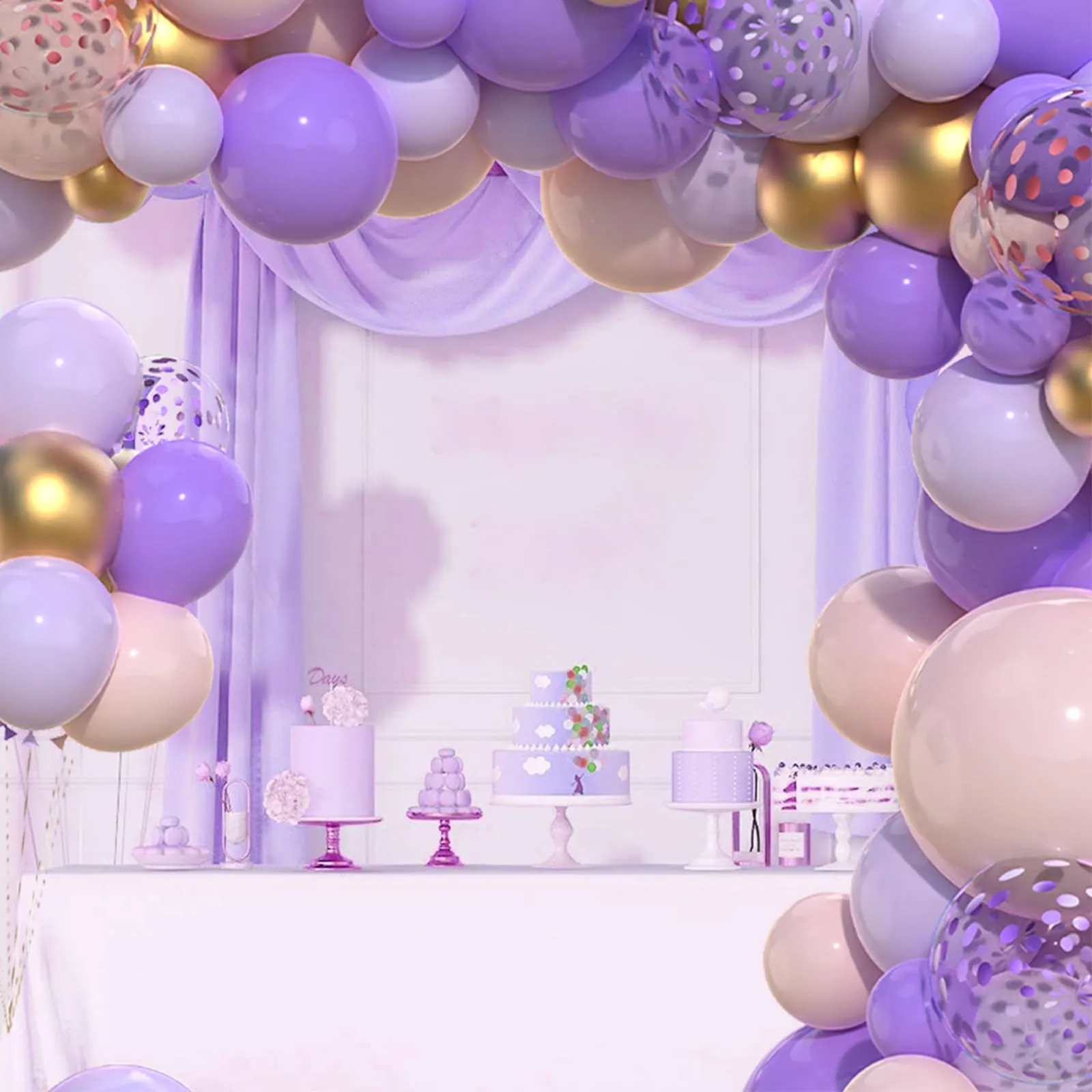 Netnology Kit Arco Palloncini Viola Rosa, 110 Pezzi - immagine 9