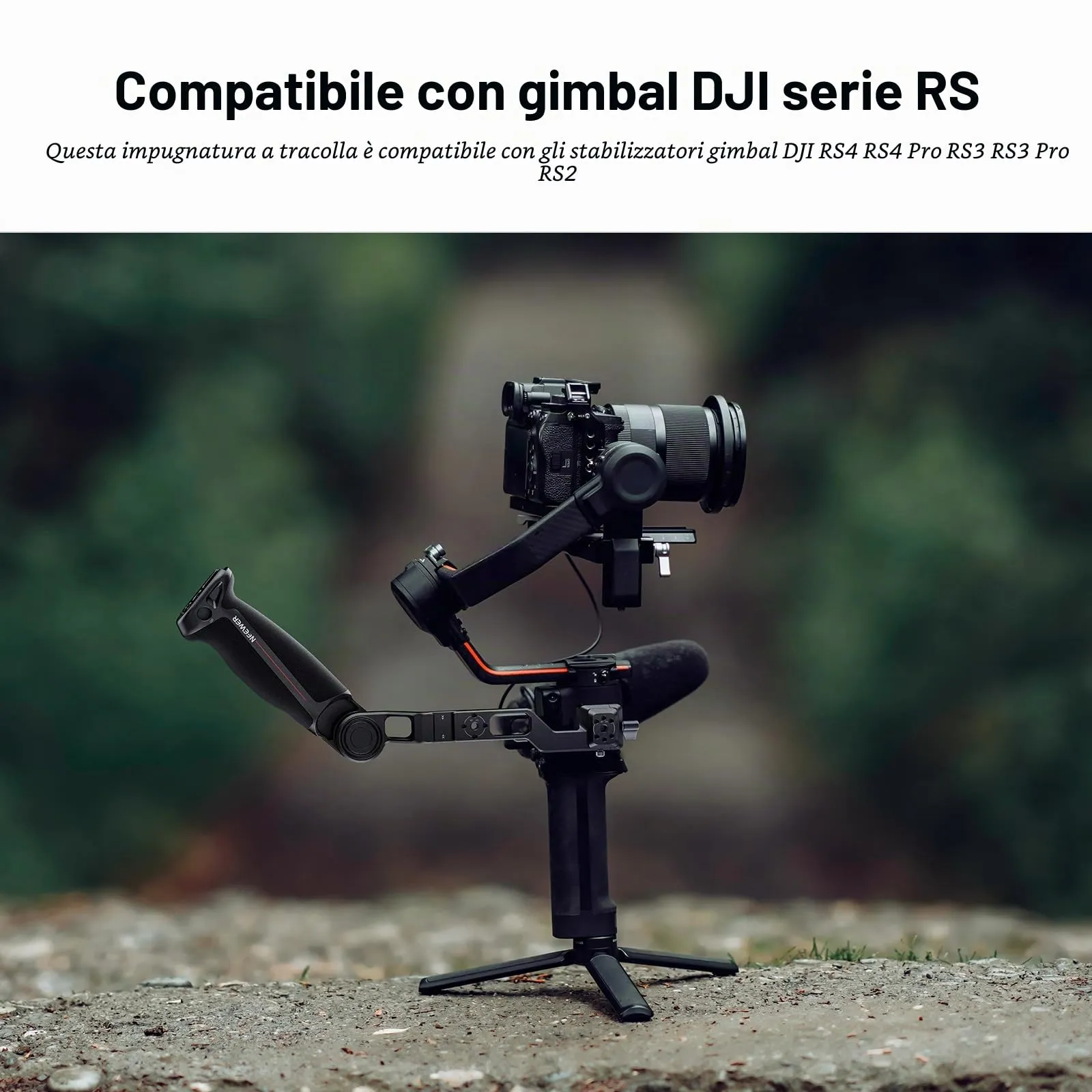 NEEWER Sling Handle Grip with NATO Clamp and QD Sockets for DJI RS4 RS4 Pro RS3 RS3 Pro RS2, GA020 - immagine 2