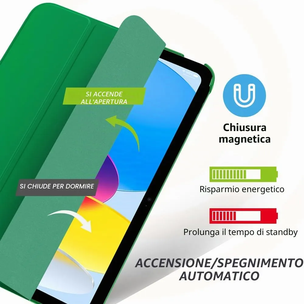 MoKo Custodia per iPad 11a Gen 2025 / iPad 10a Gen 2022, Verde Foresta - immagine 4
