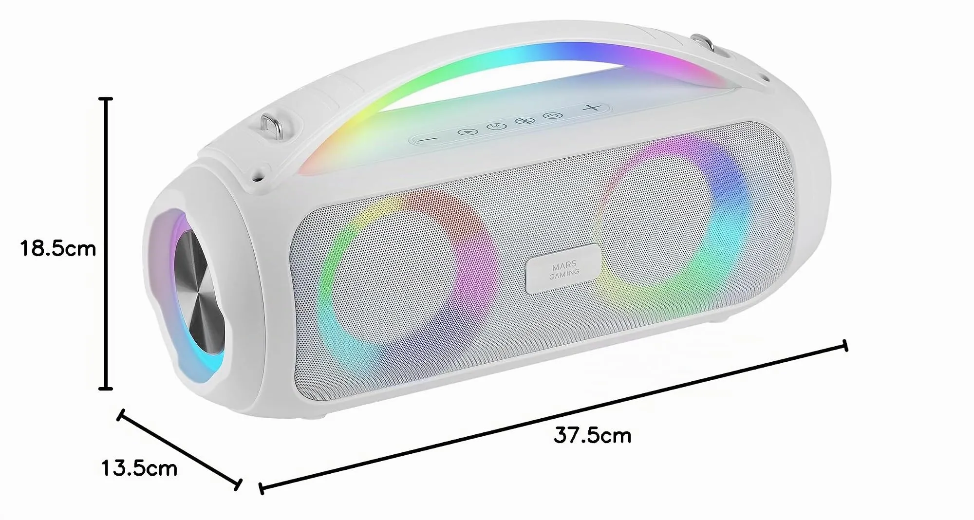 Mars Gaming MS-Pulse Altoparlante Bluetooth Portatile 50W RMS, RGB, Bianco - immagine 7