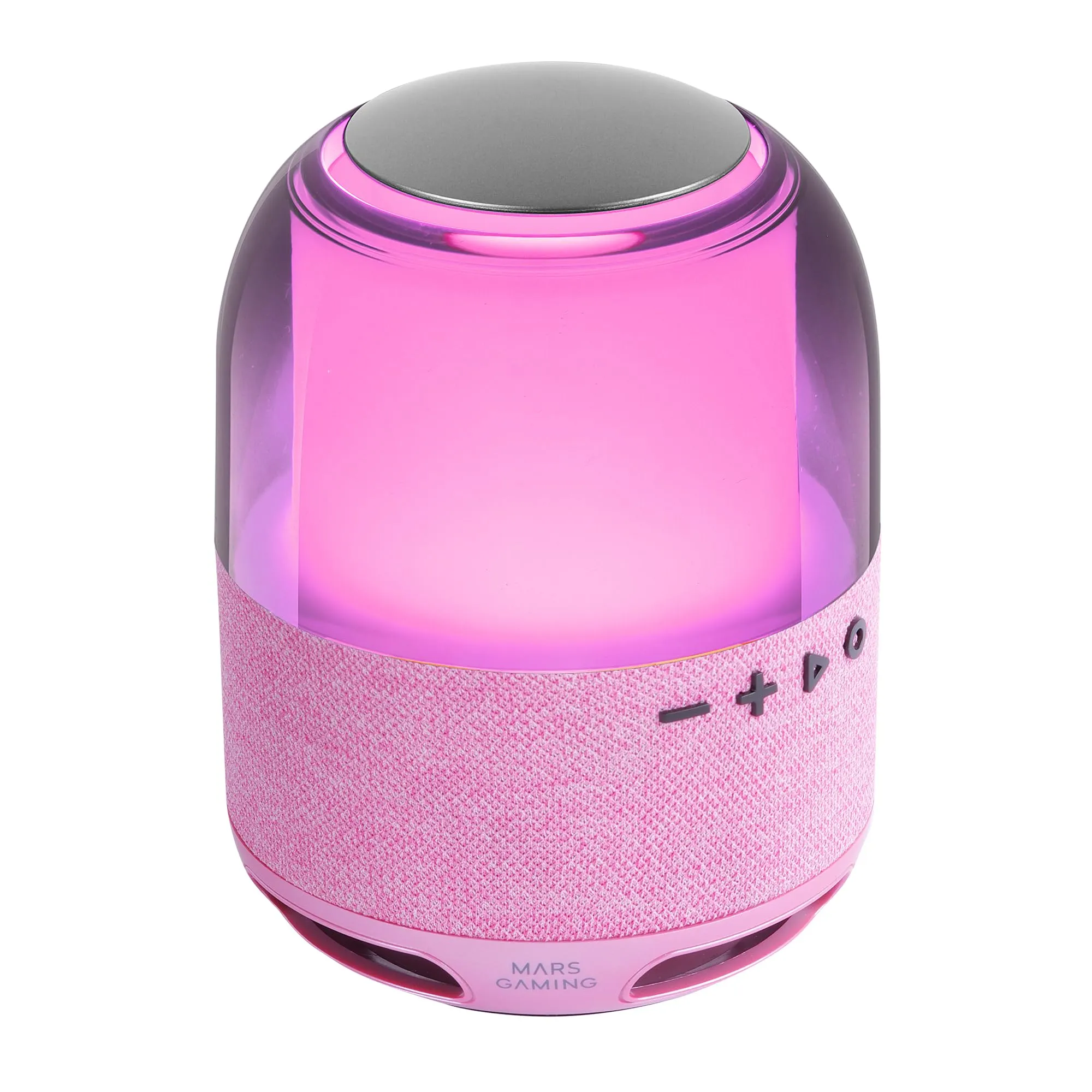 Mars Gaming MS-FLOW Altoparlante Portatile Bluetooth 15W, Illuminazione Orbilight RGB 360°, Driver DeepBass 57mm, Bluetooth 5.3 e MicroSD, Rosa - immagine 1