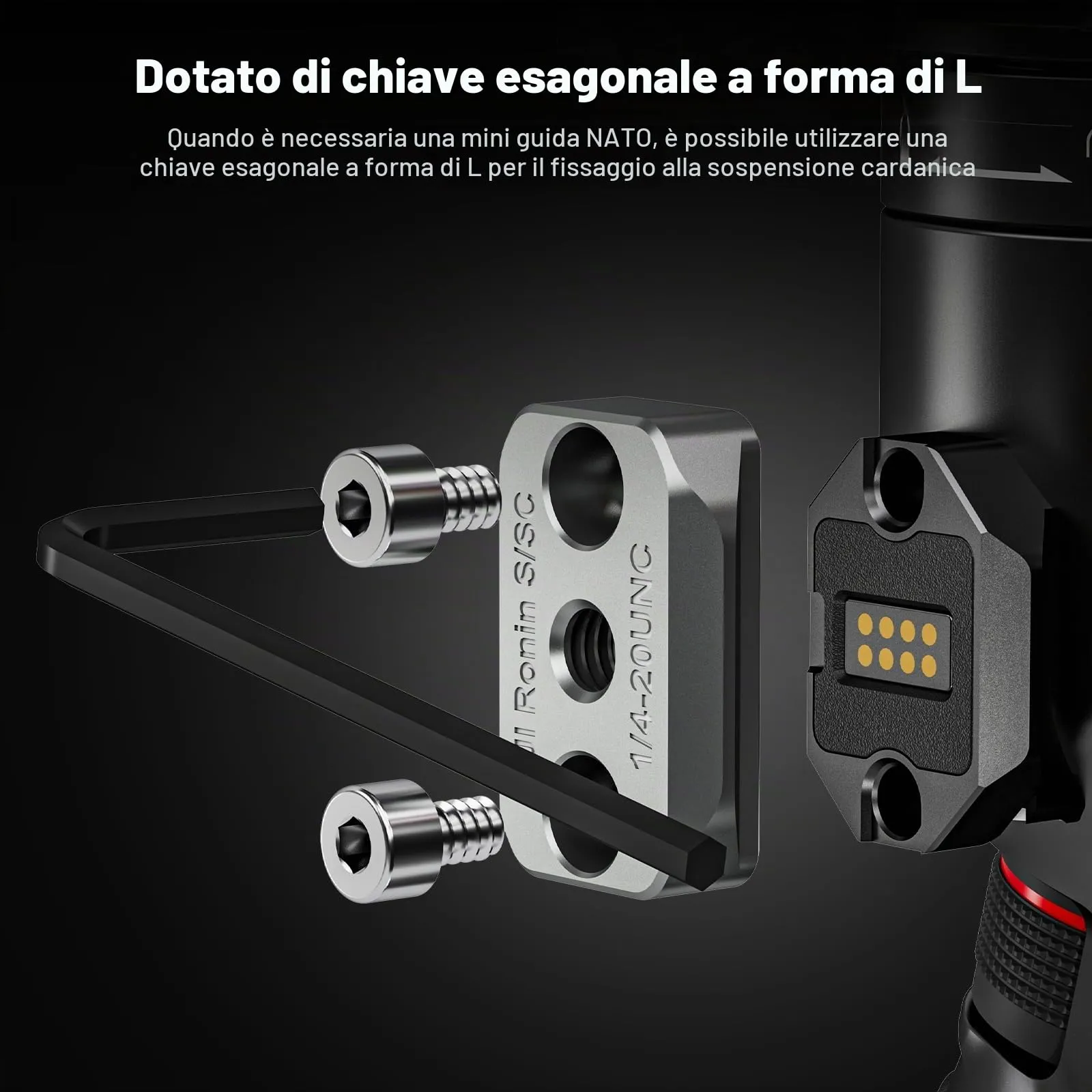 NEEWER Supporto per Monitor da Campo per RS Gimbal, Girevole a 360° con Morsetto NATO, Cold Shoe e Filettature da 1/4", Compatibile con DJI RS5 RS4 RS4PRO RS3 RS3PRO RS2 RSC2 Ronin-S Ronin-SC, GA021 - immagine 2