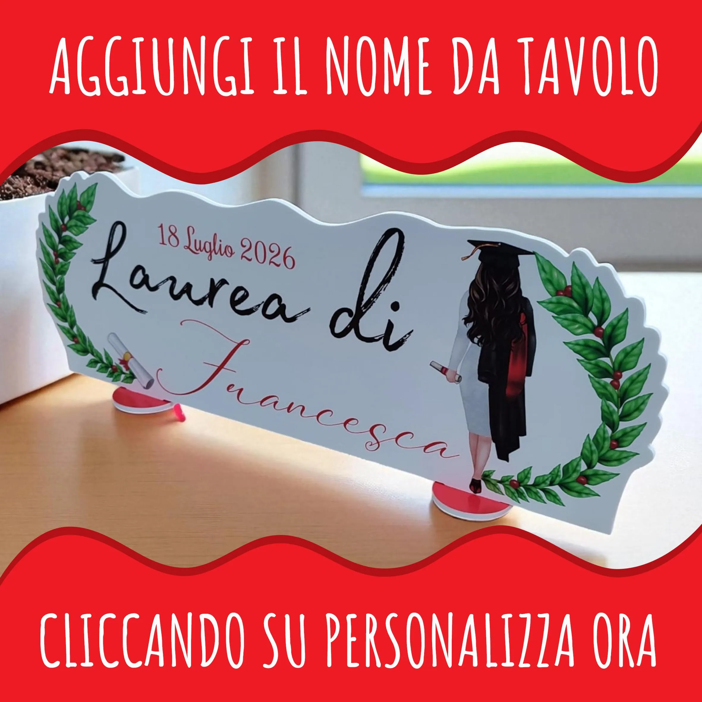 PV Grafik 24 Bomboniere Laurea Personalizzate Nica L5 con Bigliettini e Nastri - immagine 4