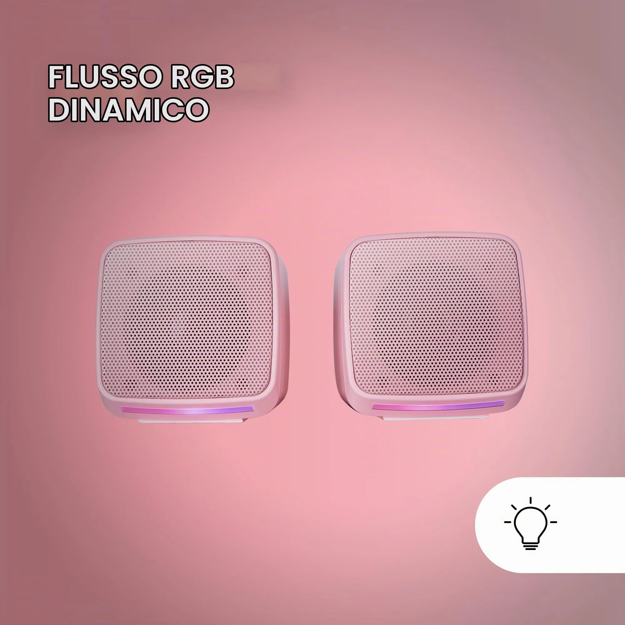 Mars Gaming MS-PRO Altoparlanti Compatti 10W RGB Flow, Rosa - immagine 4