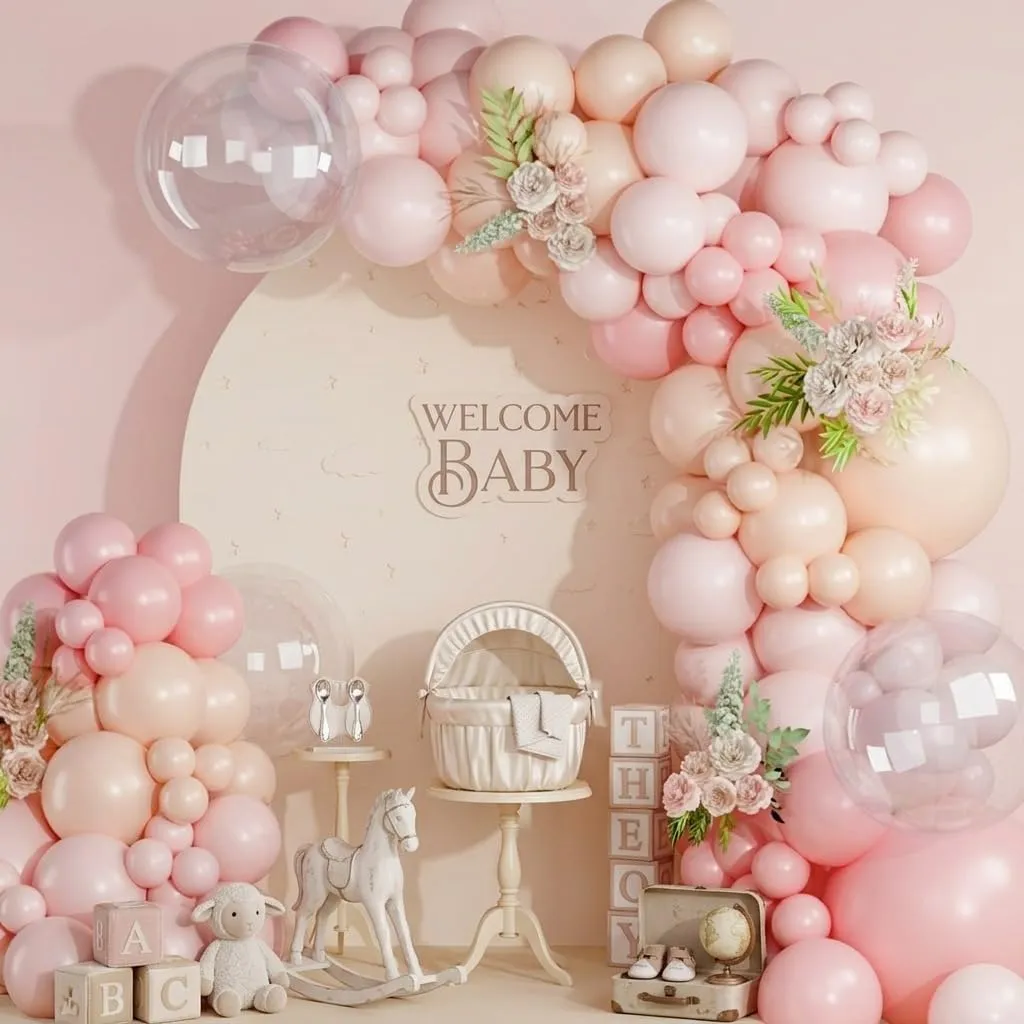Netnology Kit Arco Ghirlanda Palloncini Rosa Nudo, 122 Pezzi - immagine 3