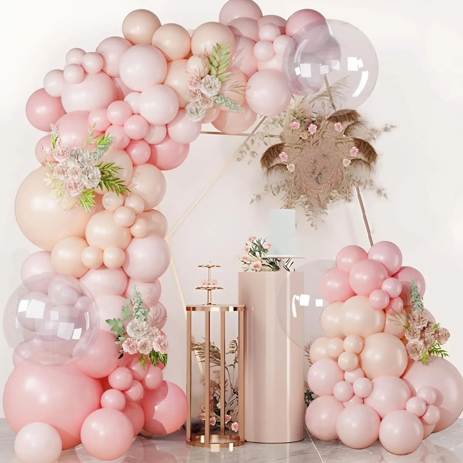 Netnology Kit Arco Ghirlanda Palloncini Rosa Nudo, 122 Pezzi - immagine 4