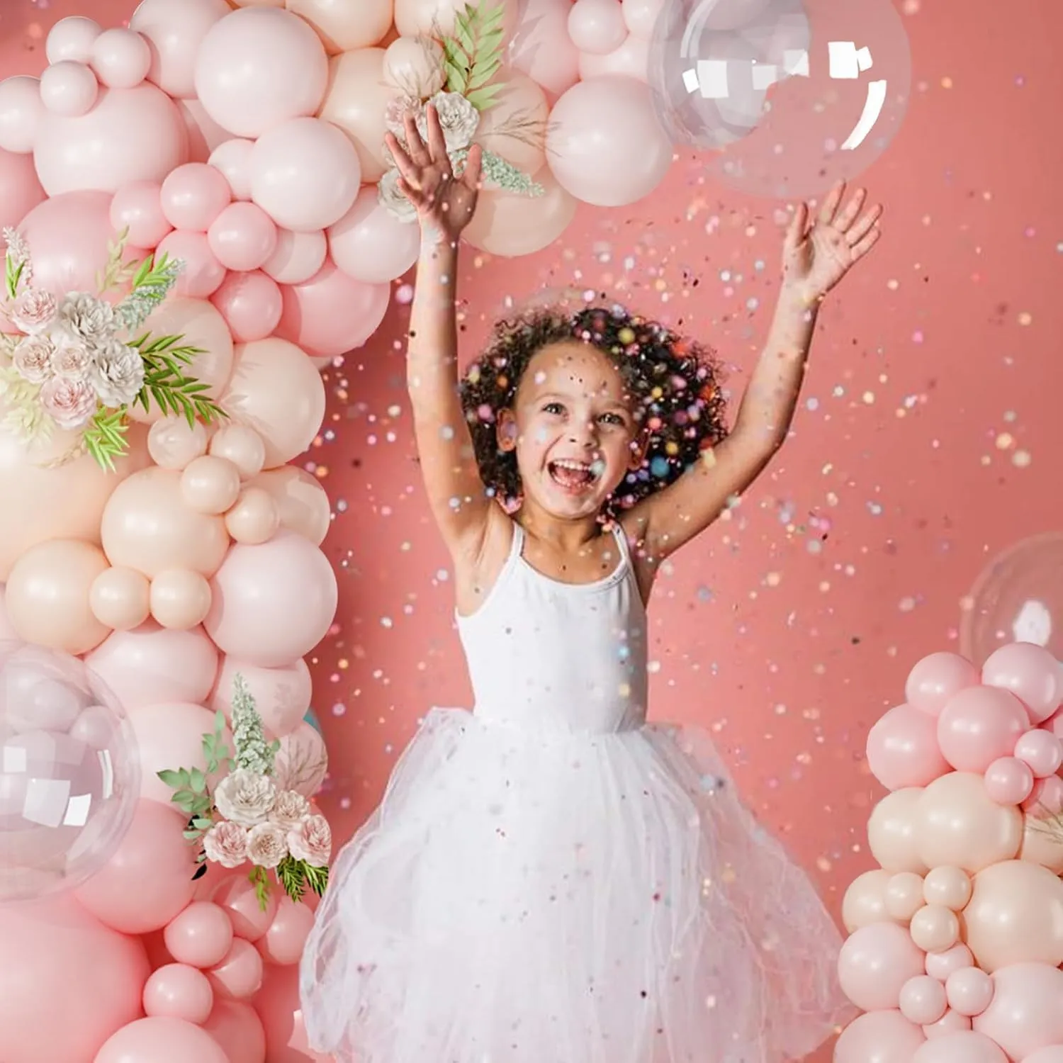Netnology Kit Arco Ghirlanda Palloncini Rosa Nudo, 122 Pezzi - immagine 5