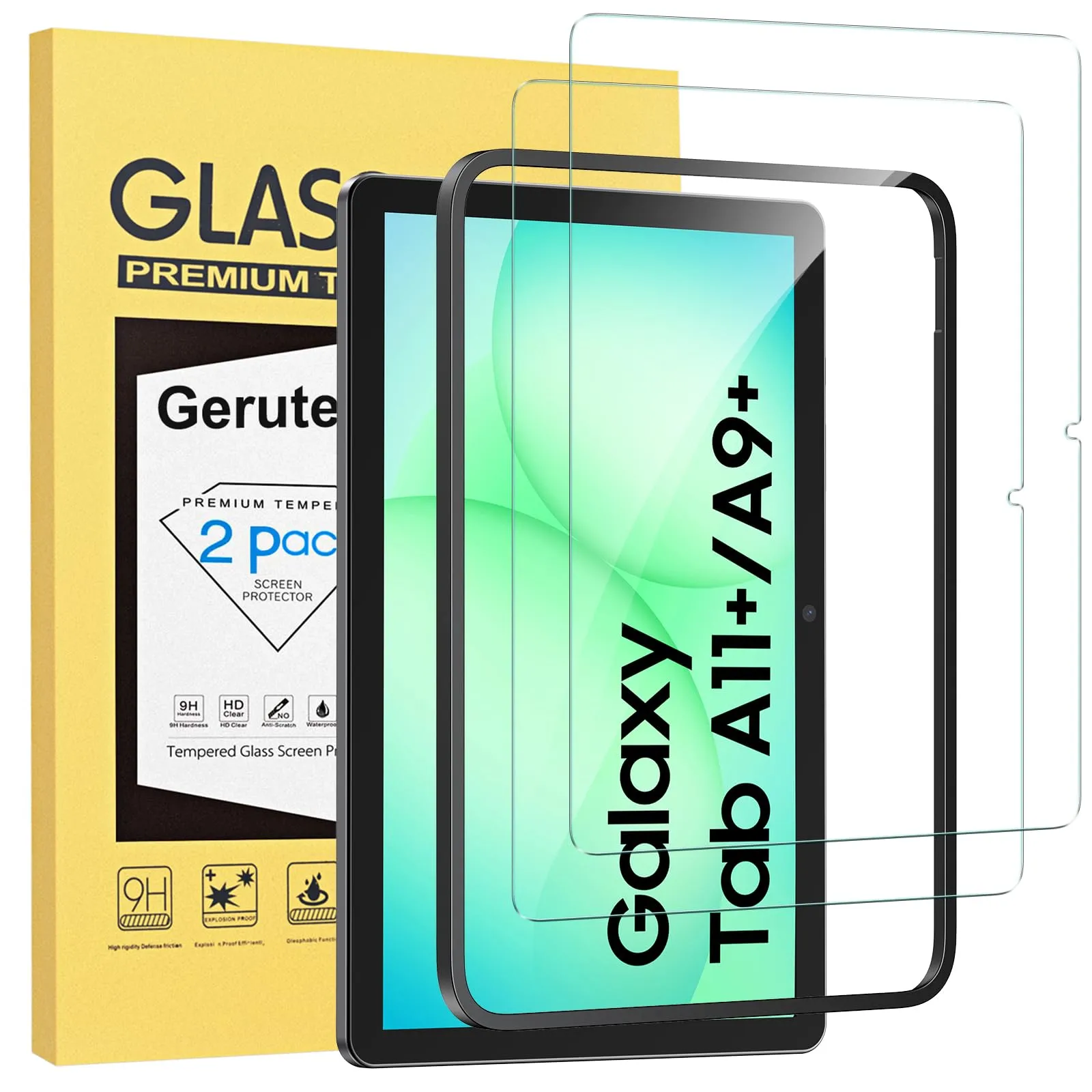 Gerutek Pellicola Protettiva in Vetro Temperato per Samsung Galaxy Tab A11+ / A9+ (2 Pezzi) - immagine 1