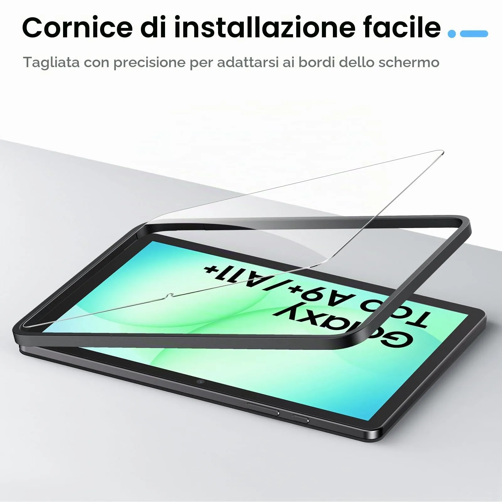 Gerutek Pellicola Protettiva in Vetro Temperato per Samsung Galaxy Tab A11+ / A9+ (2 Pezzi) - immagine 3