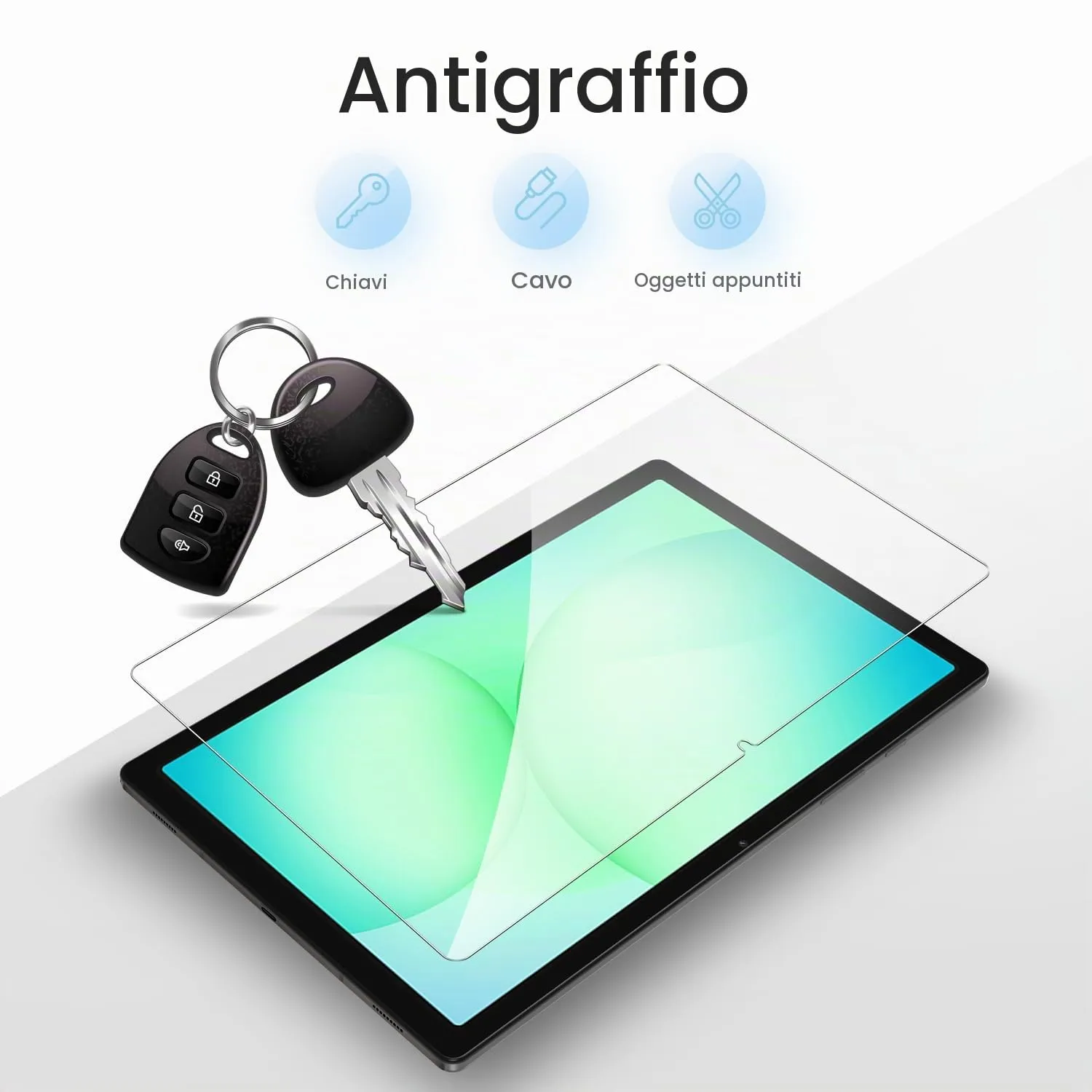 Gerutek Pellicola Protettiva in Vetro Temperato per Samsung Galaxy Tab A11+ / A9+ (2 Pezzi) - immagine 5