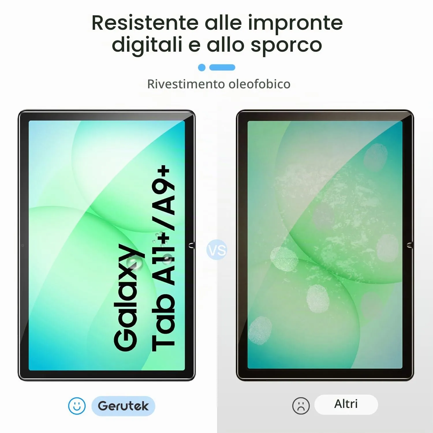 Gerutek Pellicola Protettiva in Vetro Temperato per Samsung Galaxy Tab A11+ / A9+ (2 Pezzi) - immagine 6