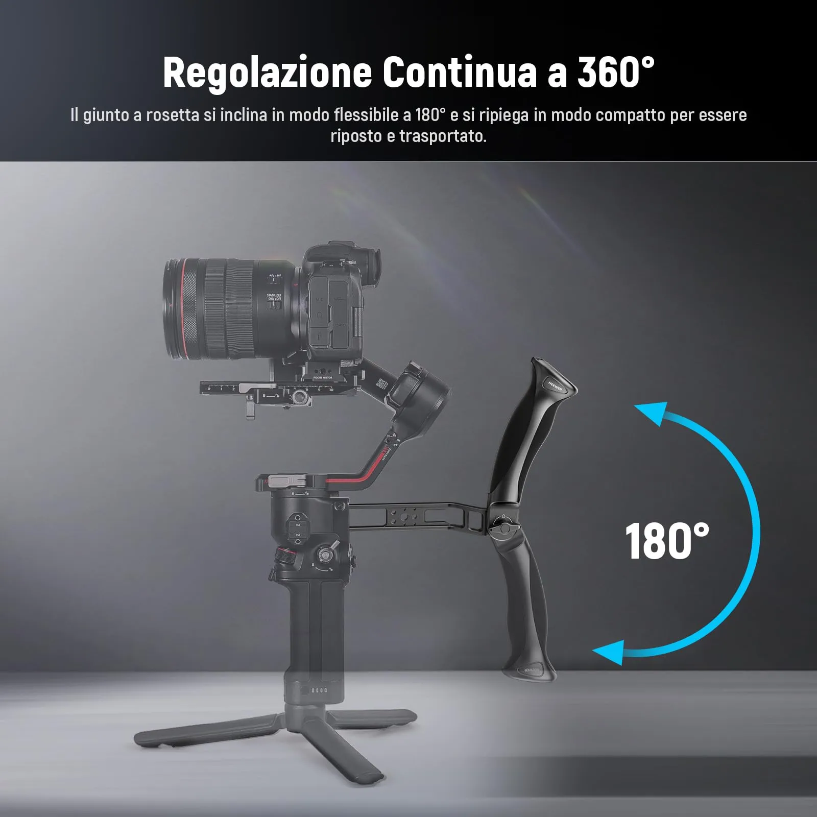 NEEWER Basic Adjustable Gimbal Handle for DJI Ronin RS4 Mini RS4 RS4 Pro RS3 Mini RS3 Pro RS2 RSC2, CA143 - immagine 5