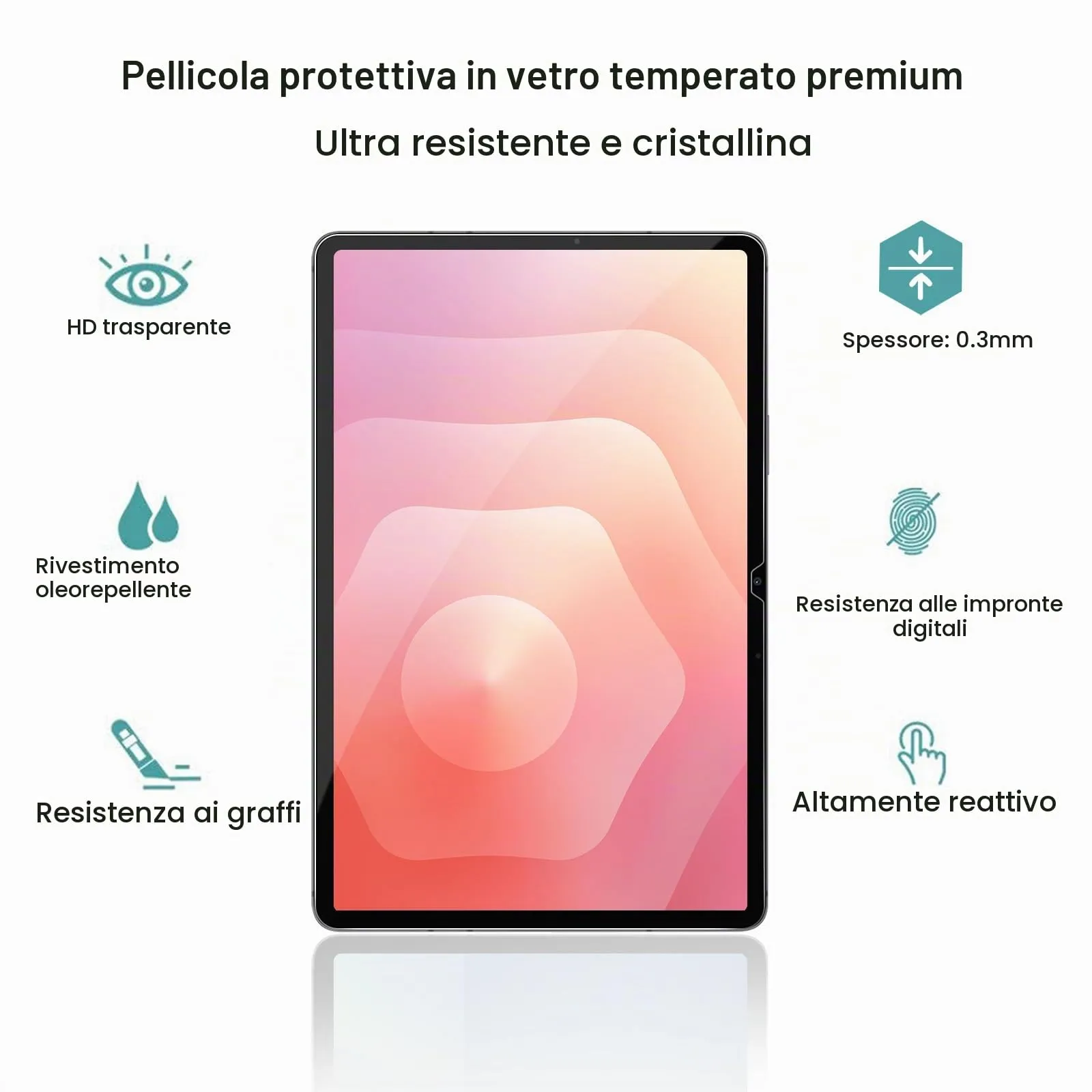 Gerutek Pellicola Protettiva in Vetro Temperato per Samsung Galaxy Tab S11, S10 Lite, S10 FE, S9 FE, S9, S8, S7 (2 Pezzi) - immagine 4