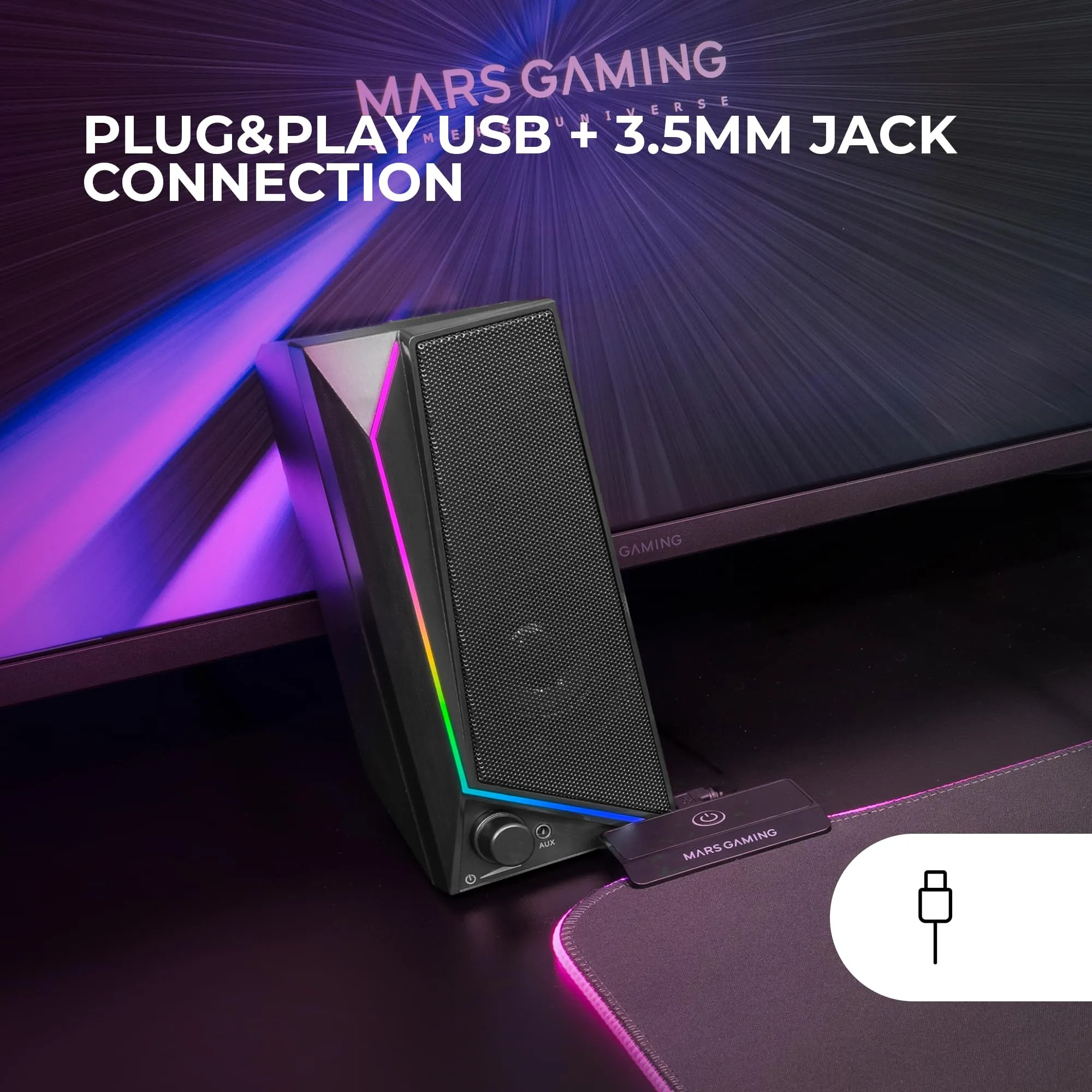 Mars Gaming MS72 Altoparlanti Gaming 15W RGB Flow, Nero - immagine 4