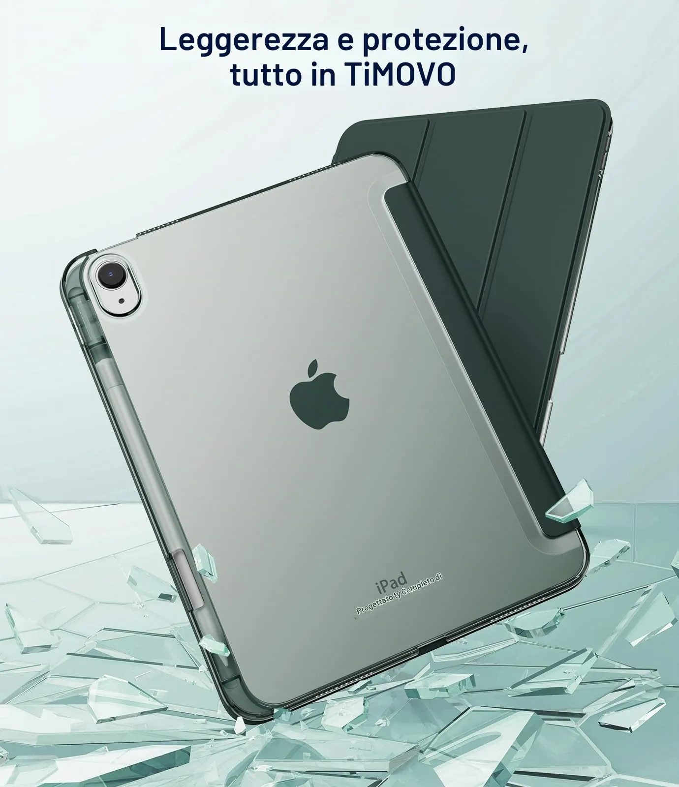TiMOVO Custodia per iPad 11 Gen 11" (A3354 A3355 A3356) e iPad 10 Gen 10,9" (A2696 A2757 A2777 A3162), Verde Scuro - immagine 7