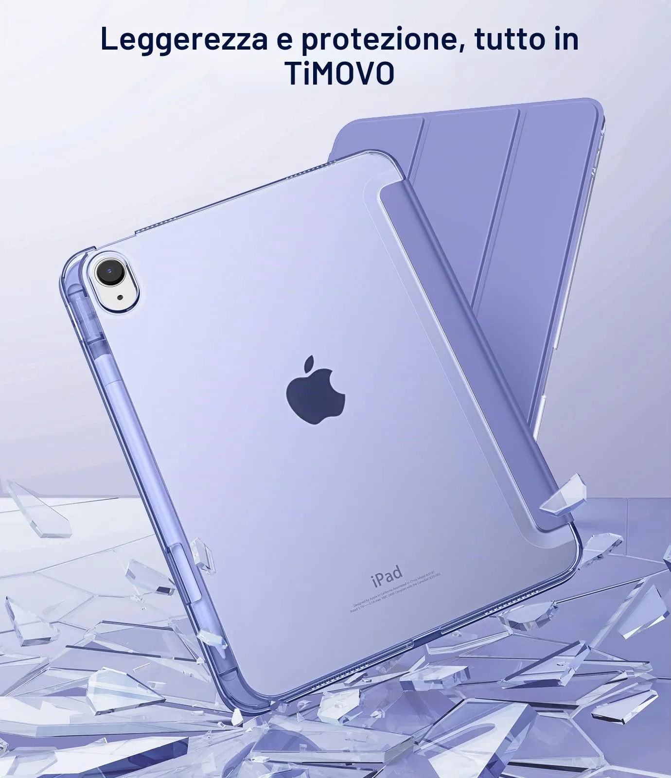 TiMOVO Custodia per iPad 11" (A16) 2025 / iPad 10.9" 10ª Generazione, Lavanda Viola - immagine 7