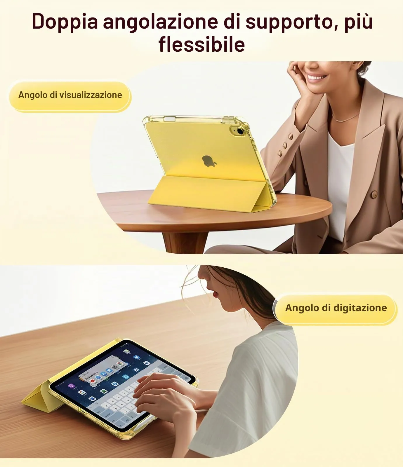 TiMOVO Custodia per iPad 11 Gen 11" e iPad 10 Gen 10,9", Giallo Chiaro - immagine 5