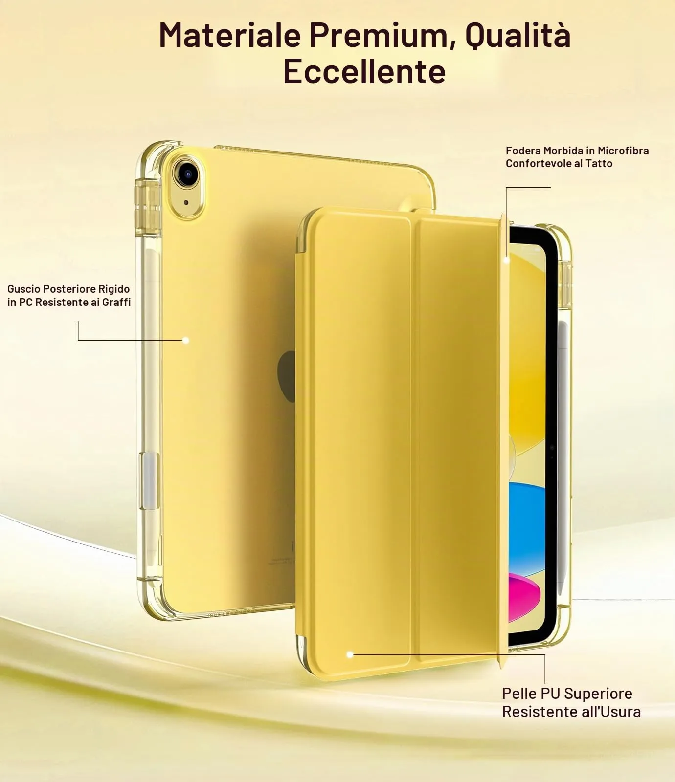 TiMOVO Custodia per iPad 11 Gen 11" e iPad 10 Gen 10,9", Giallo Chiaro - immagine 6