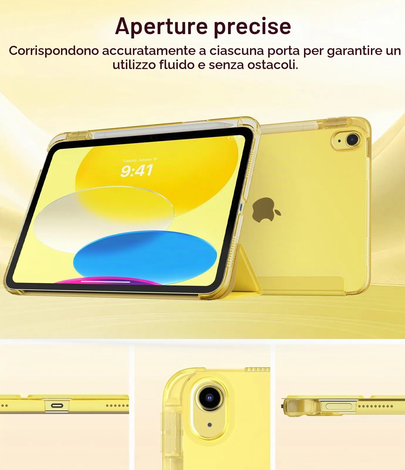 TiMOVO Custodia per iPad 11 Gen 11" e iPad 10 Gen 10,9", Giallo Chiaro - immagine 8