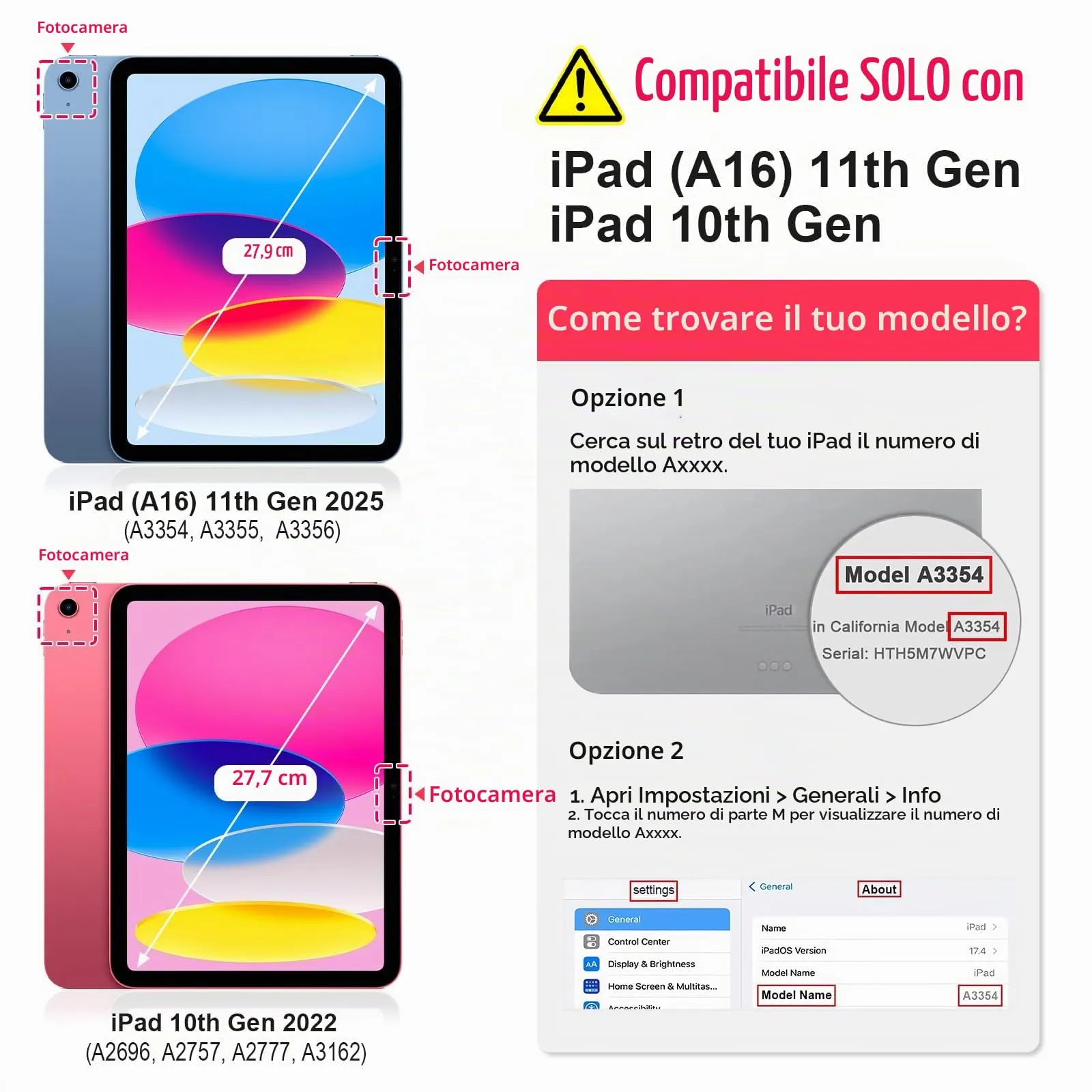 TiMOVO Custodia per iPad 11 Gen 11" e iPad 10 Gen 10,9" (A3354 A3355 A3356 A2696 A2757 A2777 A3162), Oro Rosa - immagine 2